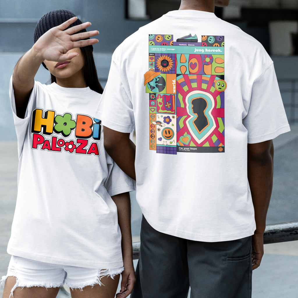 BTS J-Hope Hobipalooza T-Shirt - Couple 2 view, Y2K kpop concert tee