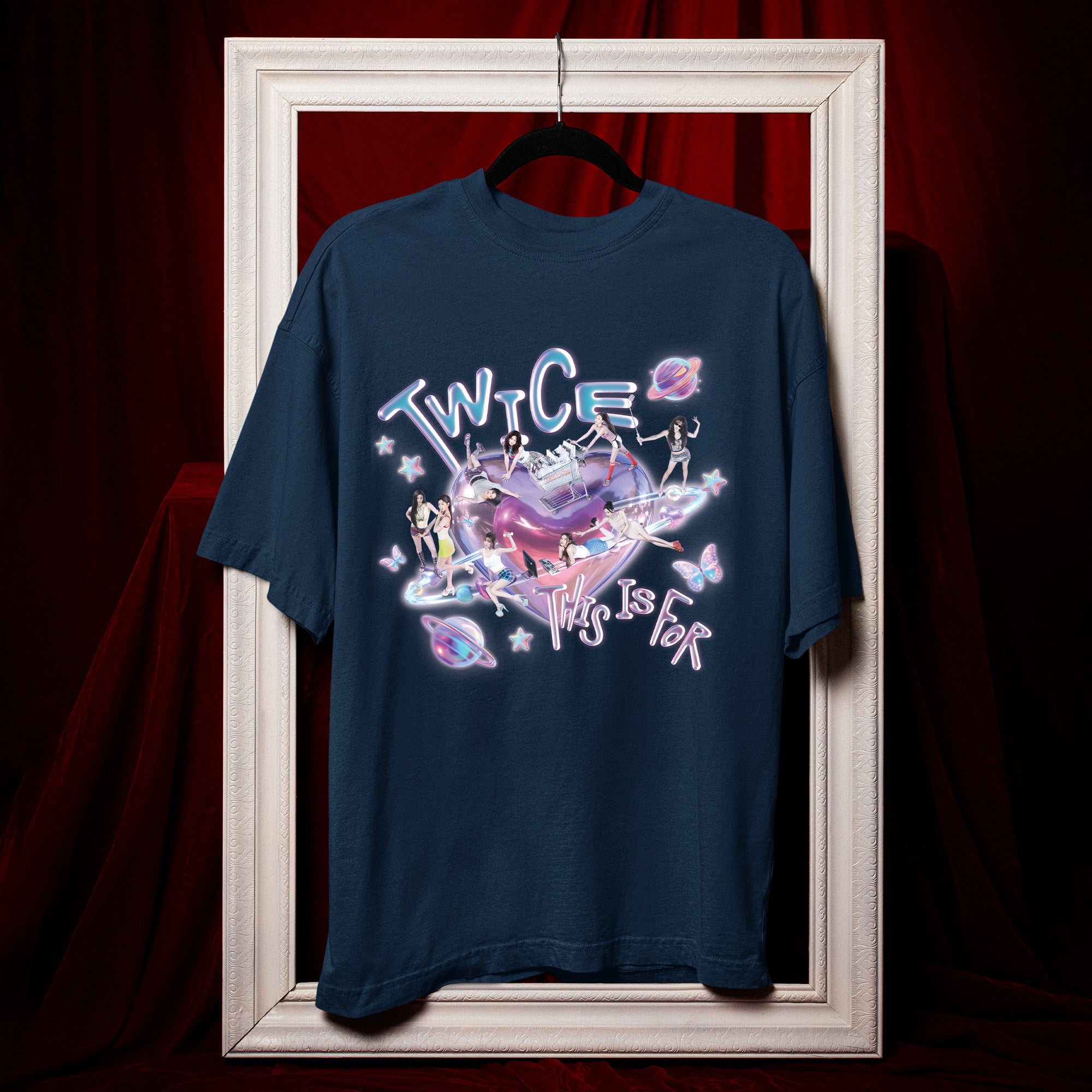 TWICE Kpop This Is For T-Shirt - Hang view, Y2K kpop concert tee