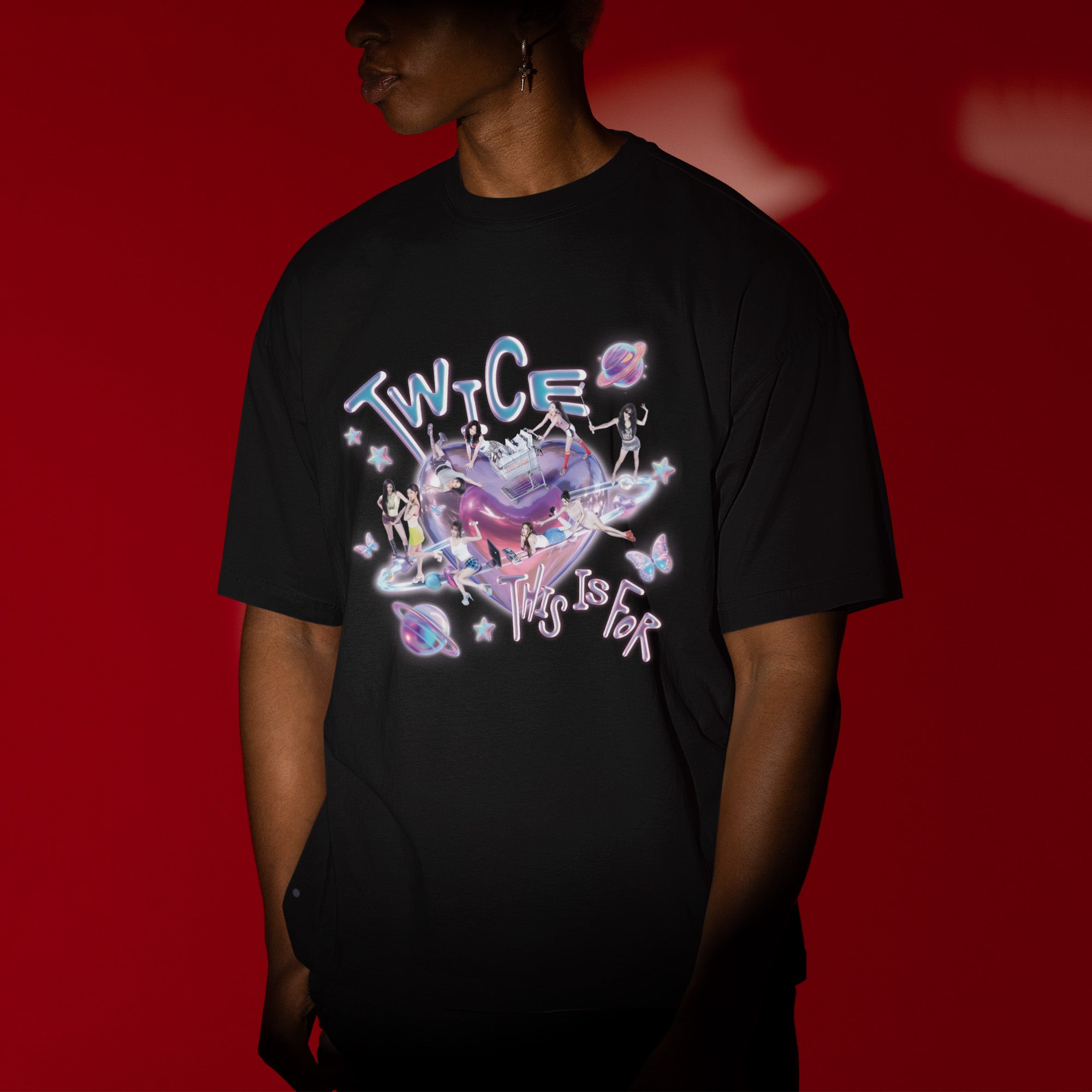 TWICE Kpop This Is For T-Shirt - Men view, Y2K kpop concert tee