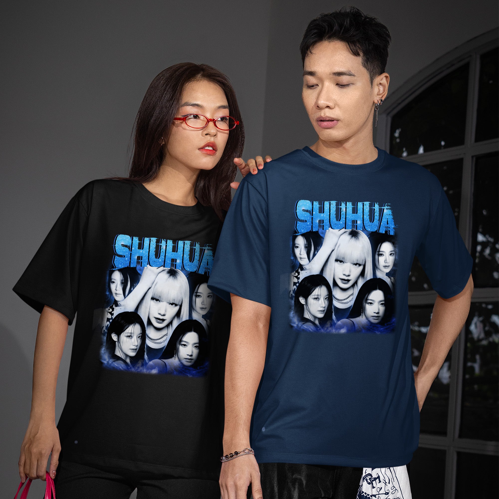 (G)I-DLE Shuhua T-Shirt - Couple view, Y2K kpop concert tee