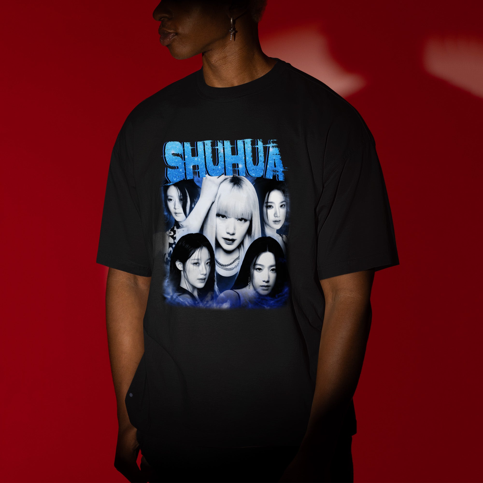 (G)I-DLE Shuhua T-Shirt - Men view, Y2K kpop concert tee