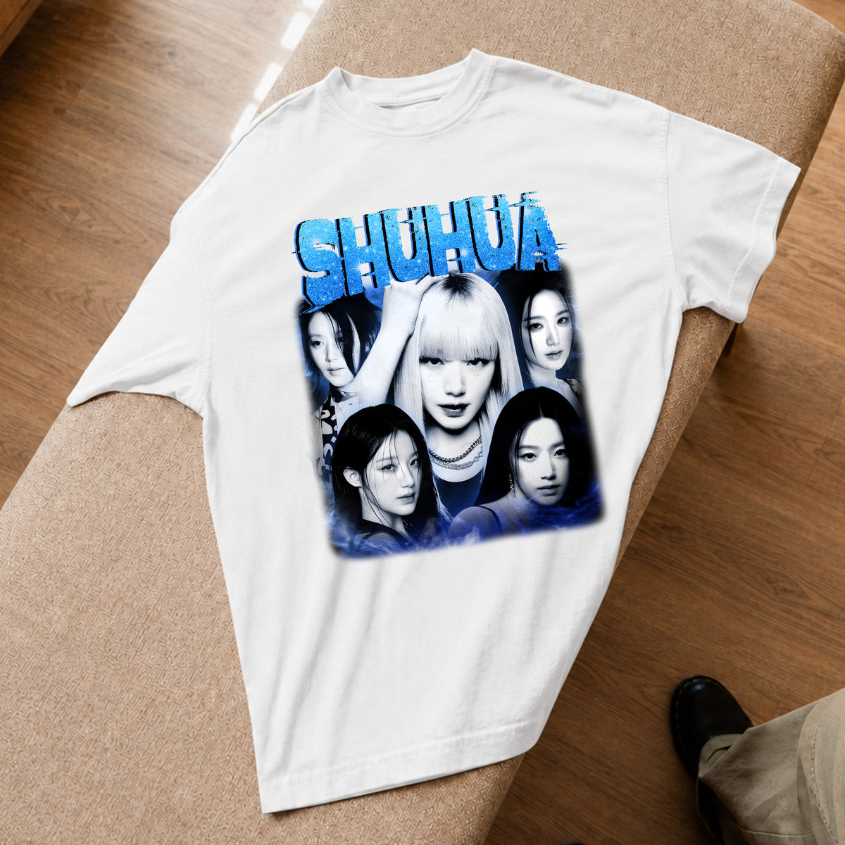 (G)I-DLE Shuhua T-Shirt - Spread view, Y2K kpop concert tee