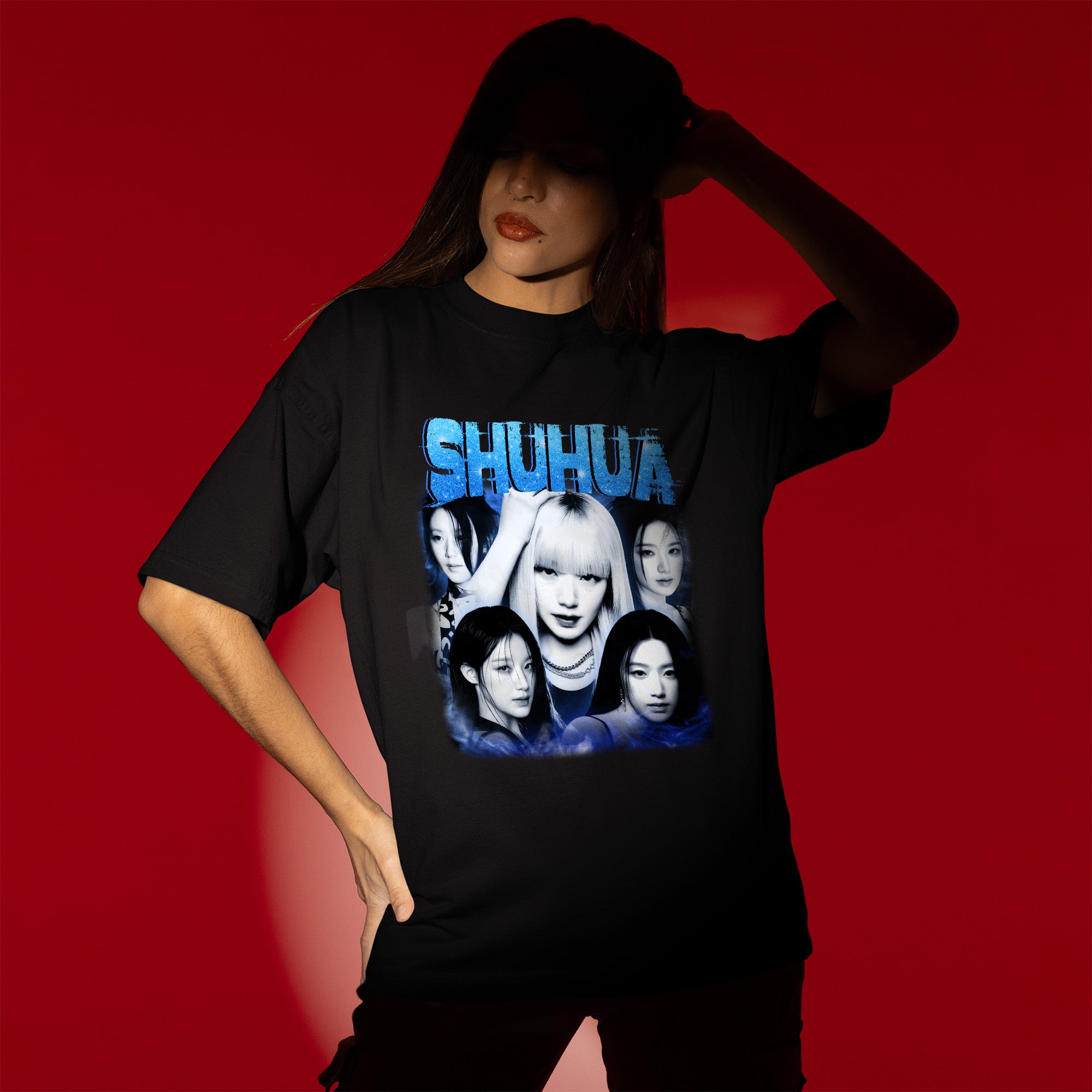 (G)I-DLE Shuhua T-Shirt - Women view, Y2K kpop concert tee