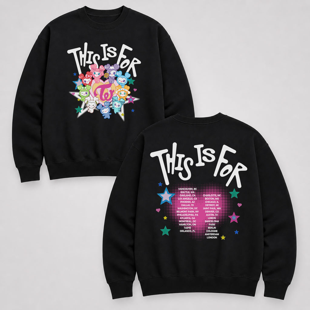 TWICE Cute Lovelys This Is For Sweatshirt - Main view, Y2K kpop concert sweatshirt