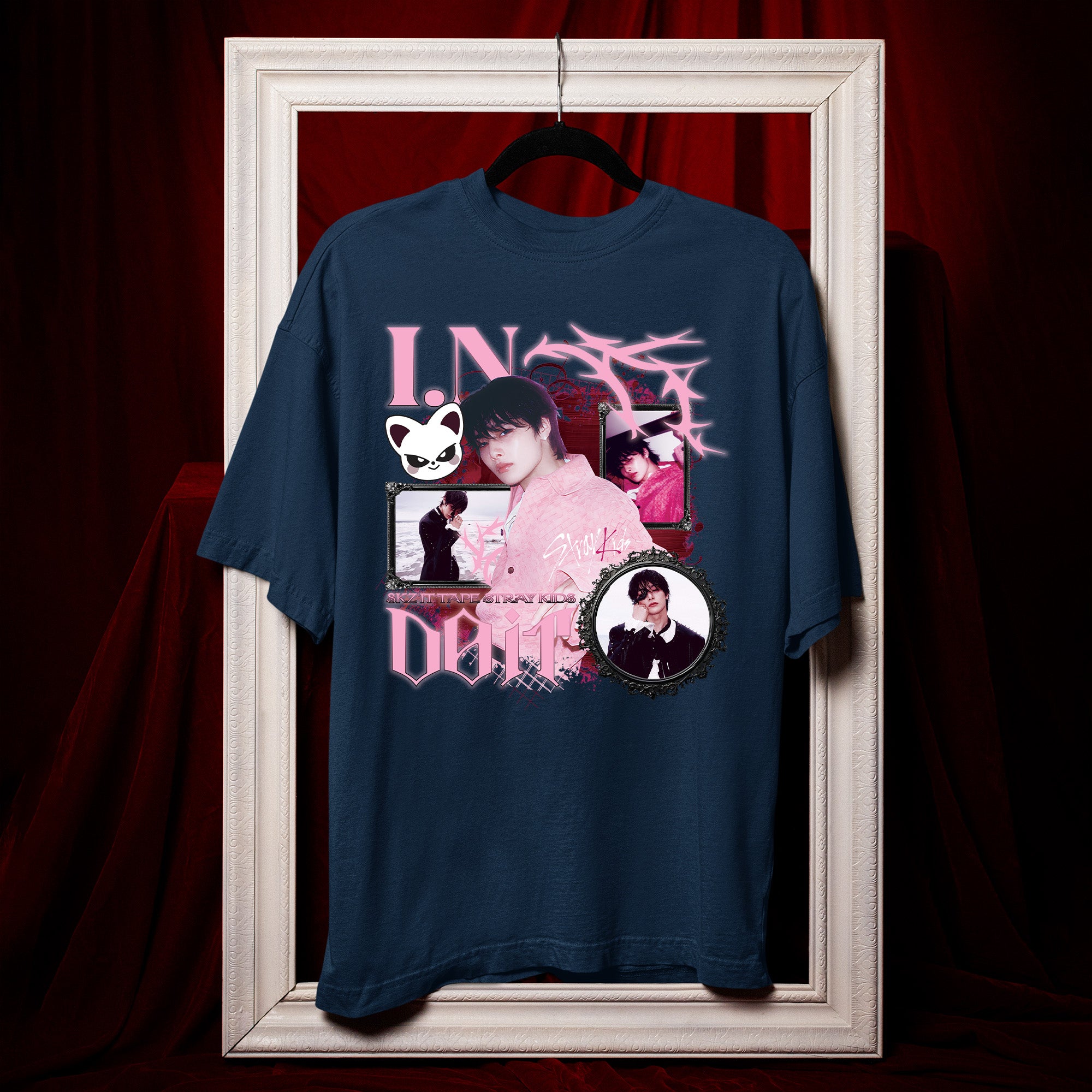 Stray Kids Graphic IN It Tape Do It T-Shirt - Hang view, Y2K kpop concert tee