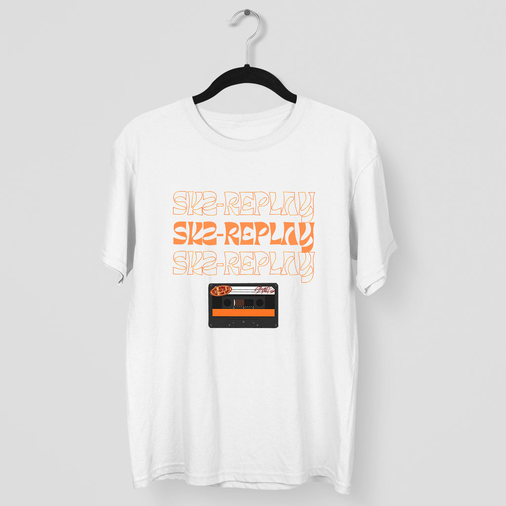 Stray Kids Replay T-Shirt - Main view, Y2K kpop concert tee