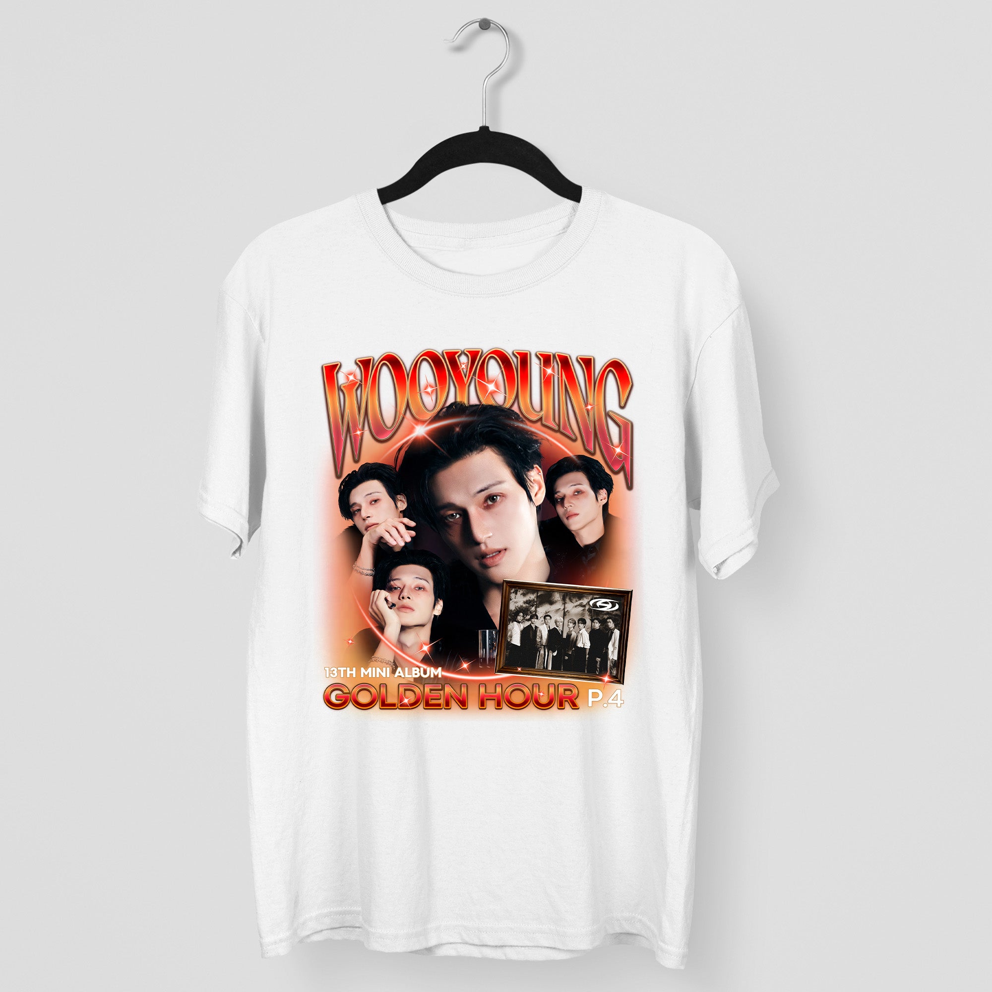 ATEEZ Wooyoung Golden Hour Part 4 T-Shirt - Main view, Y2K kpop concert tee