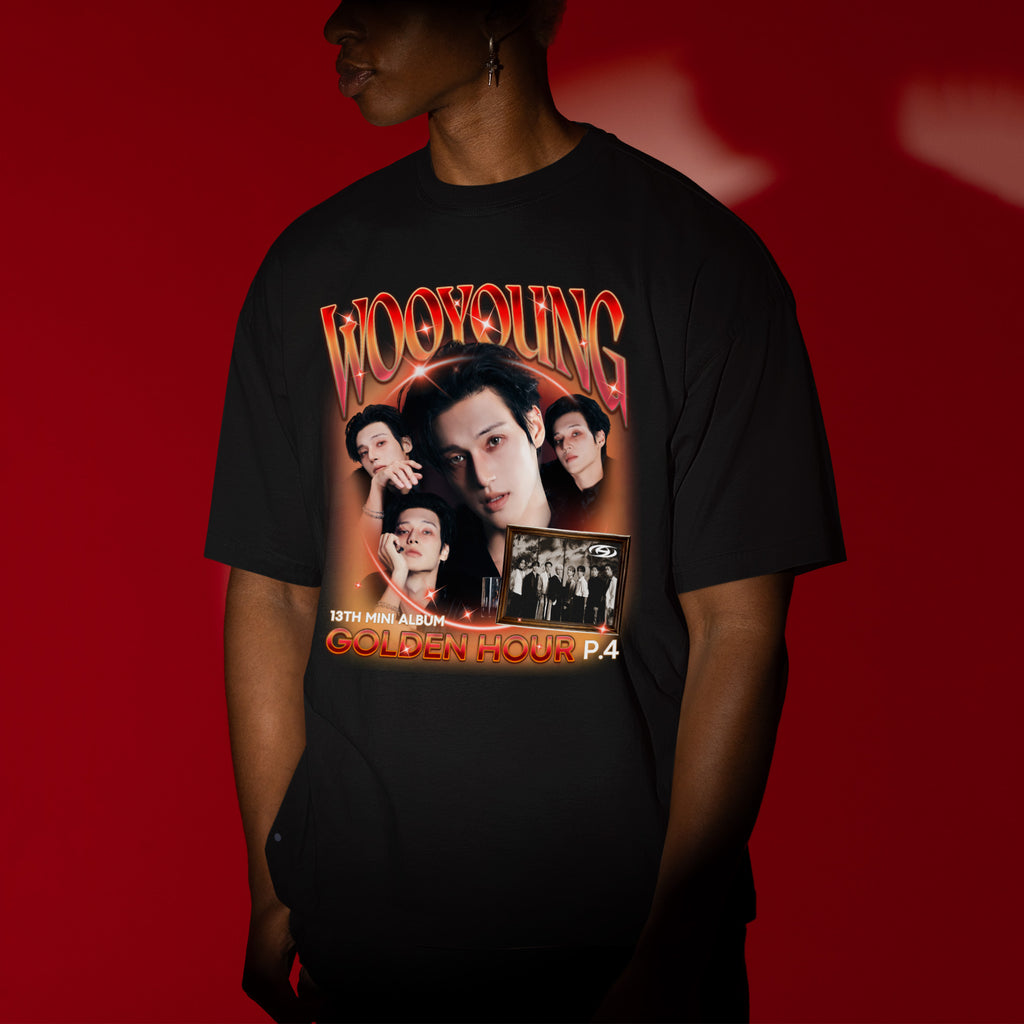 ATEEZ Wooyoung Golden Hour Part 4 T-Shirt - Men view, Y2K kpop concert tee