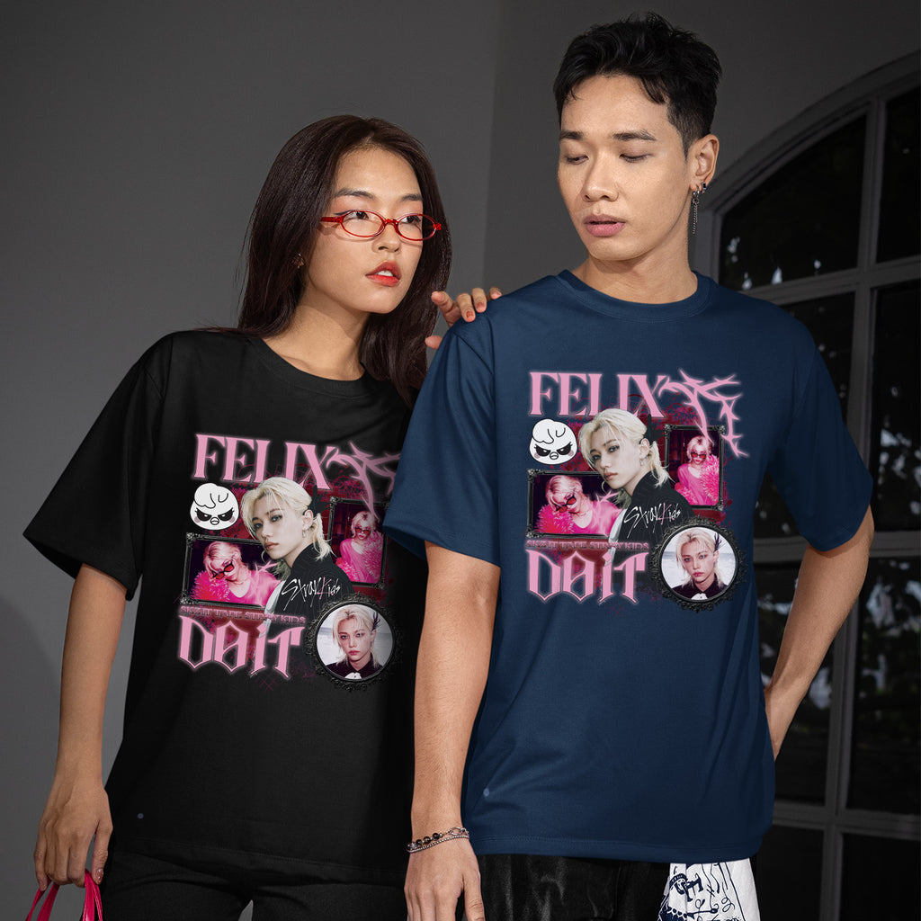 Stray Kids Graphic Felix It Tape Do It T-Shirt - Couple view, Y2K kpop concert tee