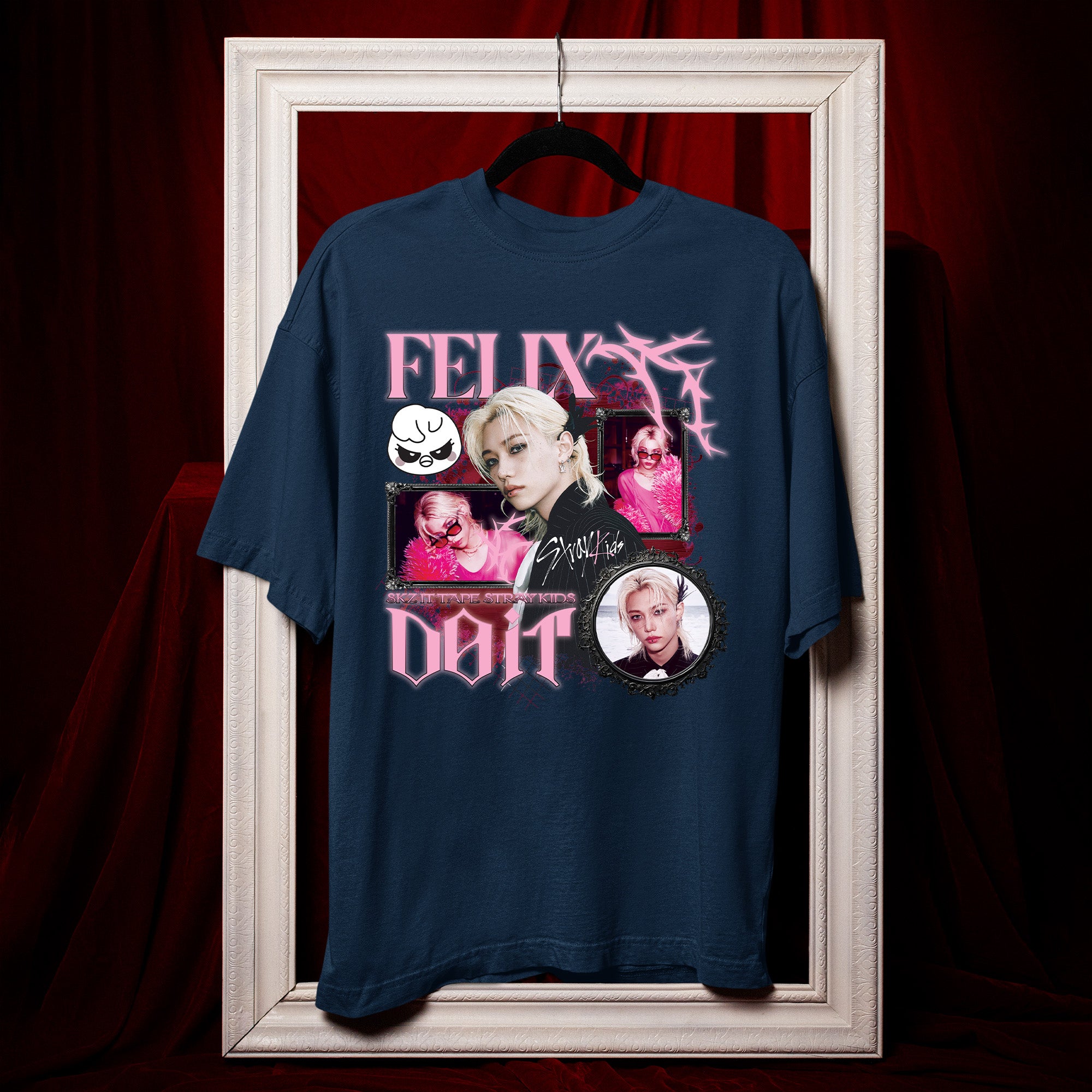 Stray Kids Graphic Felix It Tape Do It T-Shirt - Hang view, Y2K kpop concert tee
