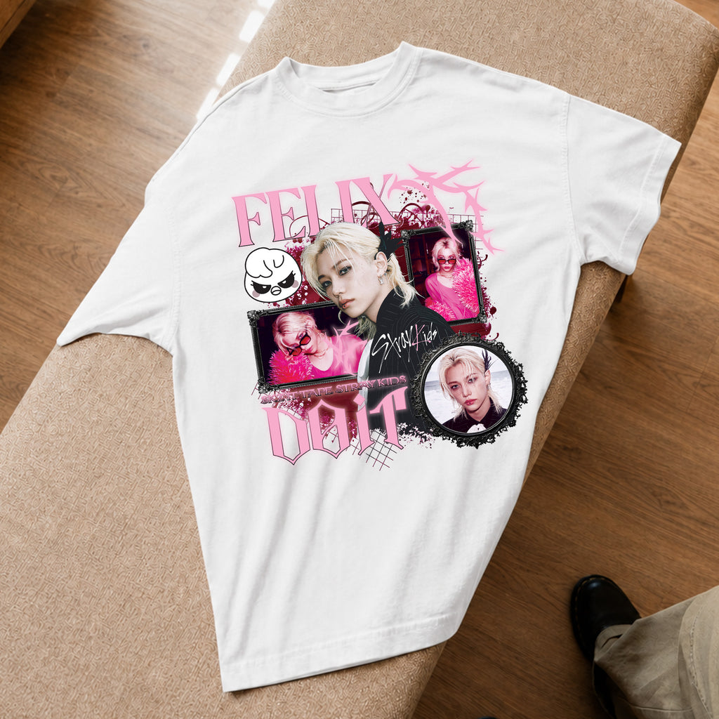 Stray Kids Graphic Felix It Tape Do It T-Shirt - Spread view, Y2K kpop concert tee