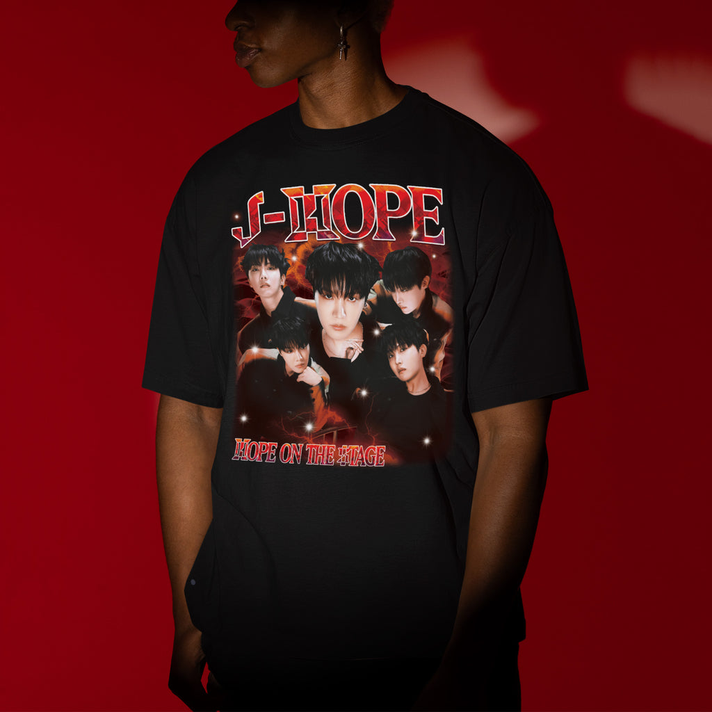 BTS J-Hope T-shirt: K-pop Idol Graphic T-Shirt - Men view, Y2K kpop concert tee