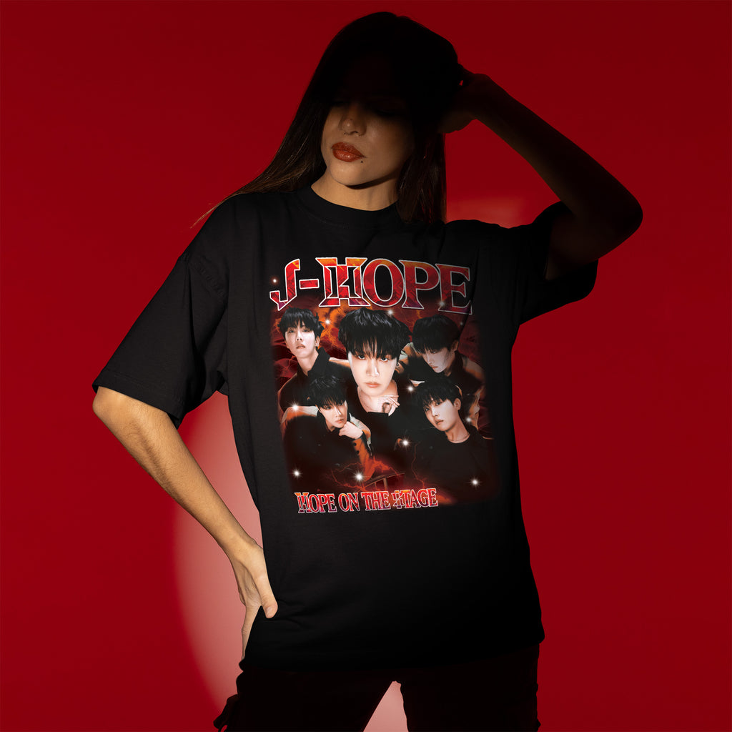 BTS J-Hope T-shirt: K-pop Idol Graphic T-Shirt - Women view, Y2K kpop concert tee
