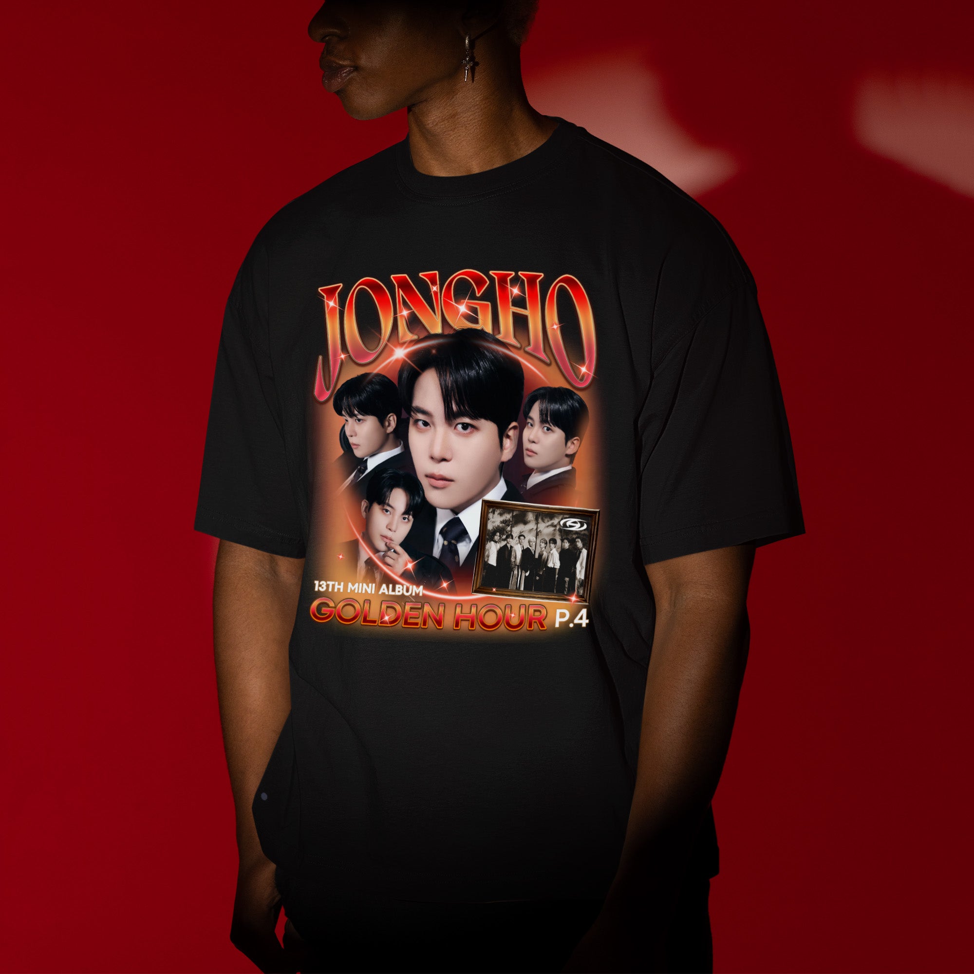 ATEEZ Jongho Golden Hour Part 4 T-Shirt - Men view, Y2K kpop concert tee