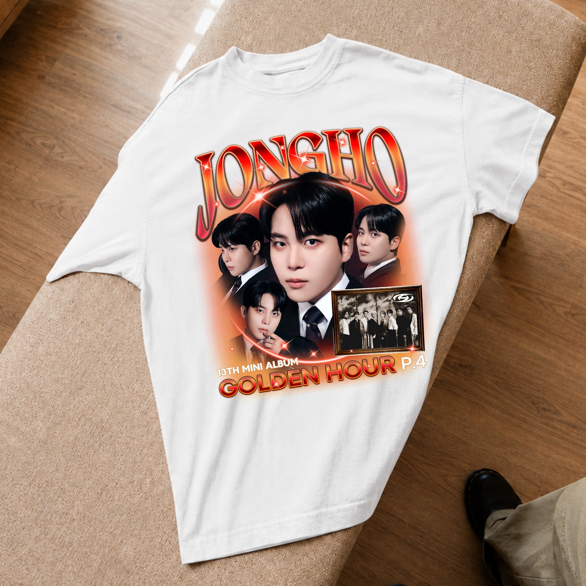 ATEEZ Jongho Golden Hour Part 4 T-Shirt - Spread view, Y2K kpop concert tee