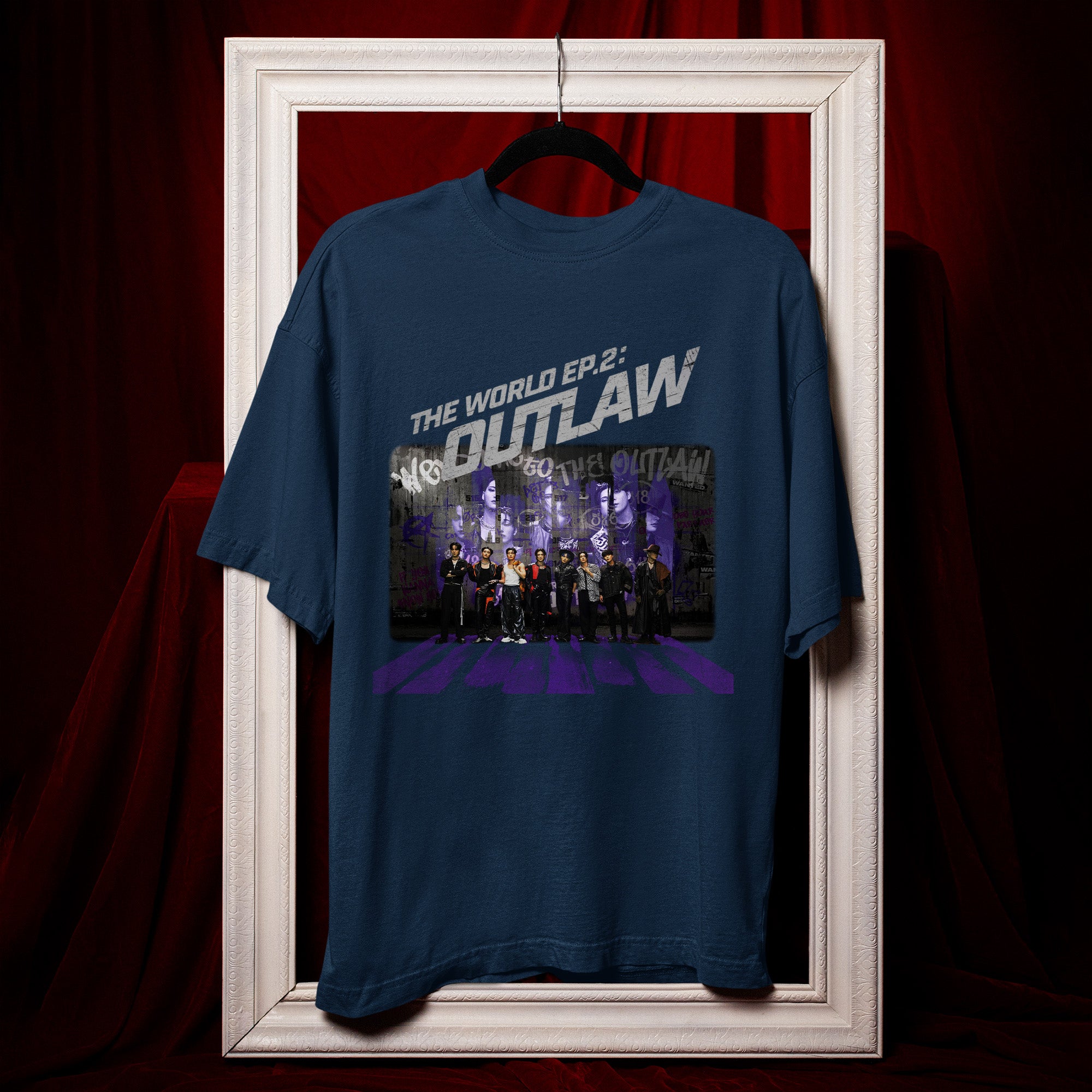ATEEZ The World Ep2 Album Print T-Shirt - Hang view, Y2K kpop concert tee