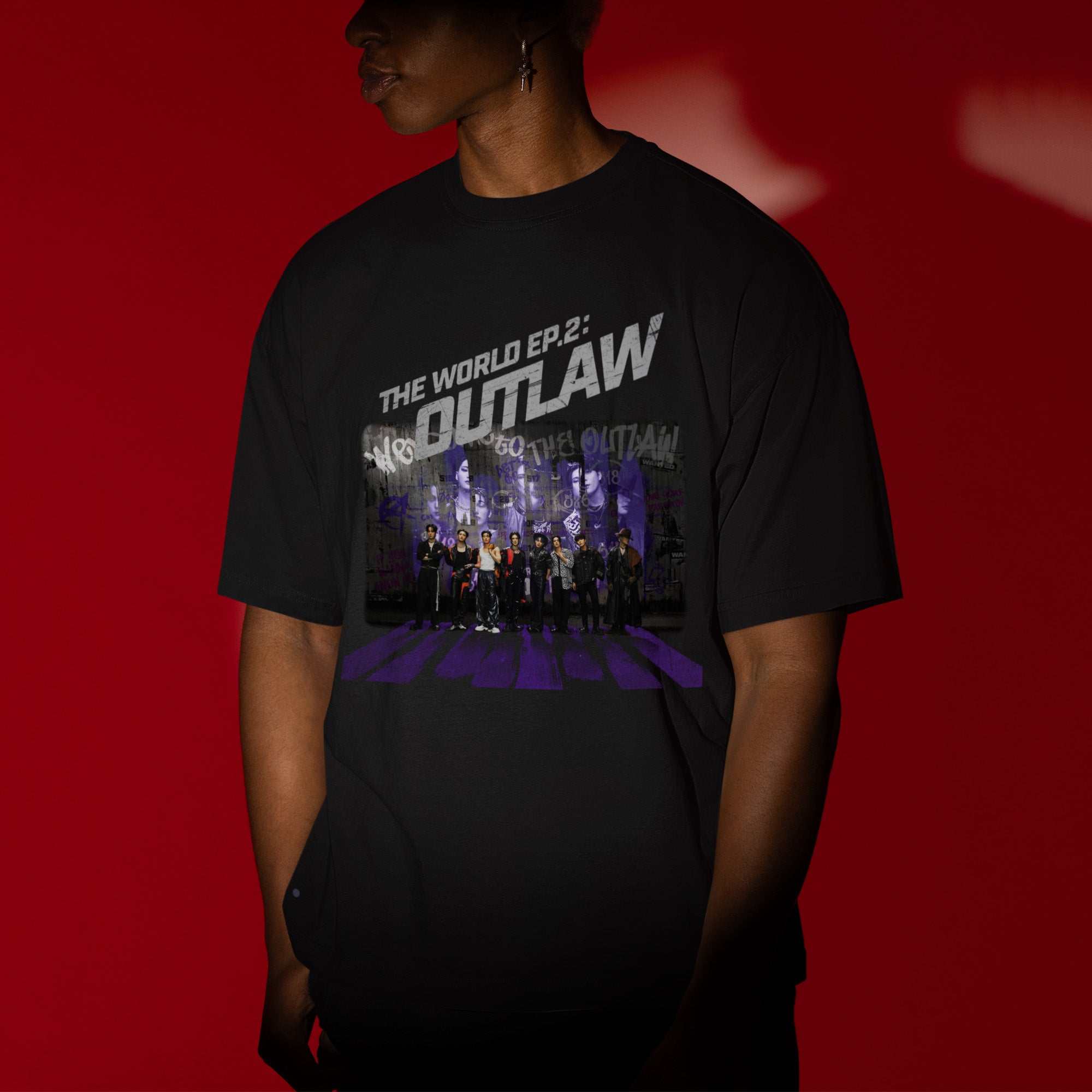 ATEEZ The World Ep2 Album Print T-Shirt - Men view, Y2K kpop concert tee