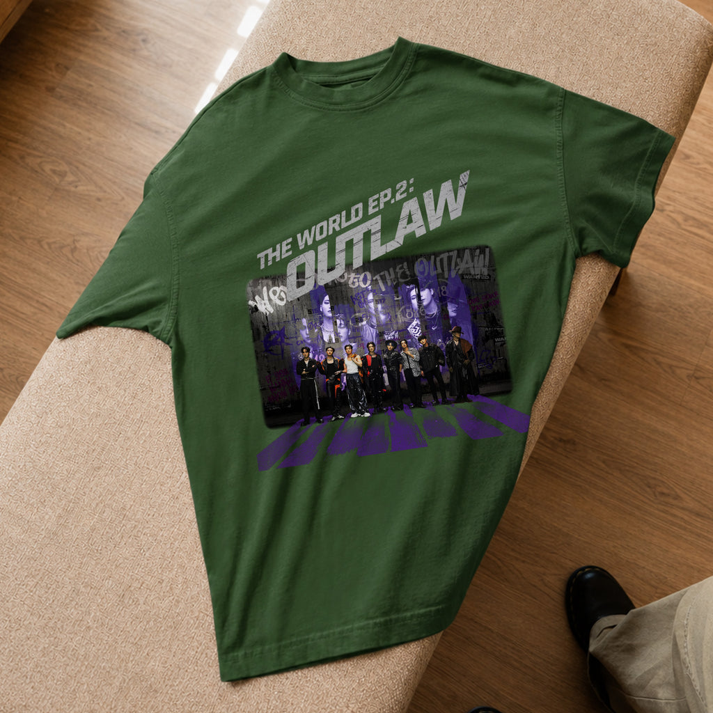 ATEEZ The World Ep2 Album Print T-Shirt - Spread view, Y2K kpop concert tee