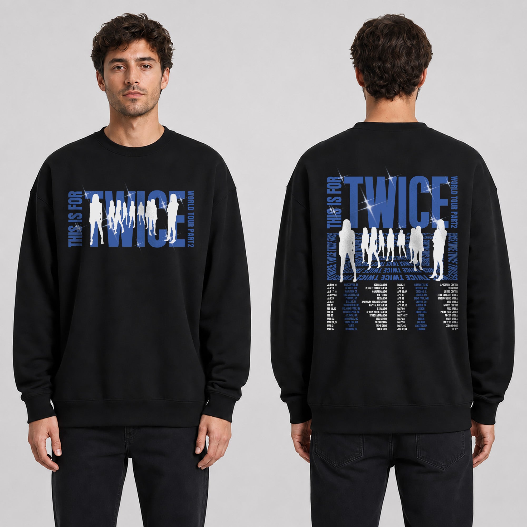 TWICE This Is For World Tour Part 2 2026 Sweatshirt - Men view, Y2K kpop concert sweatshirt