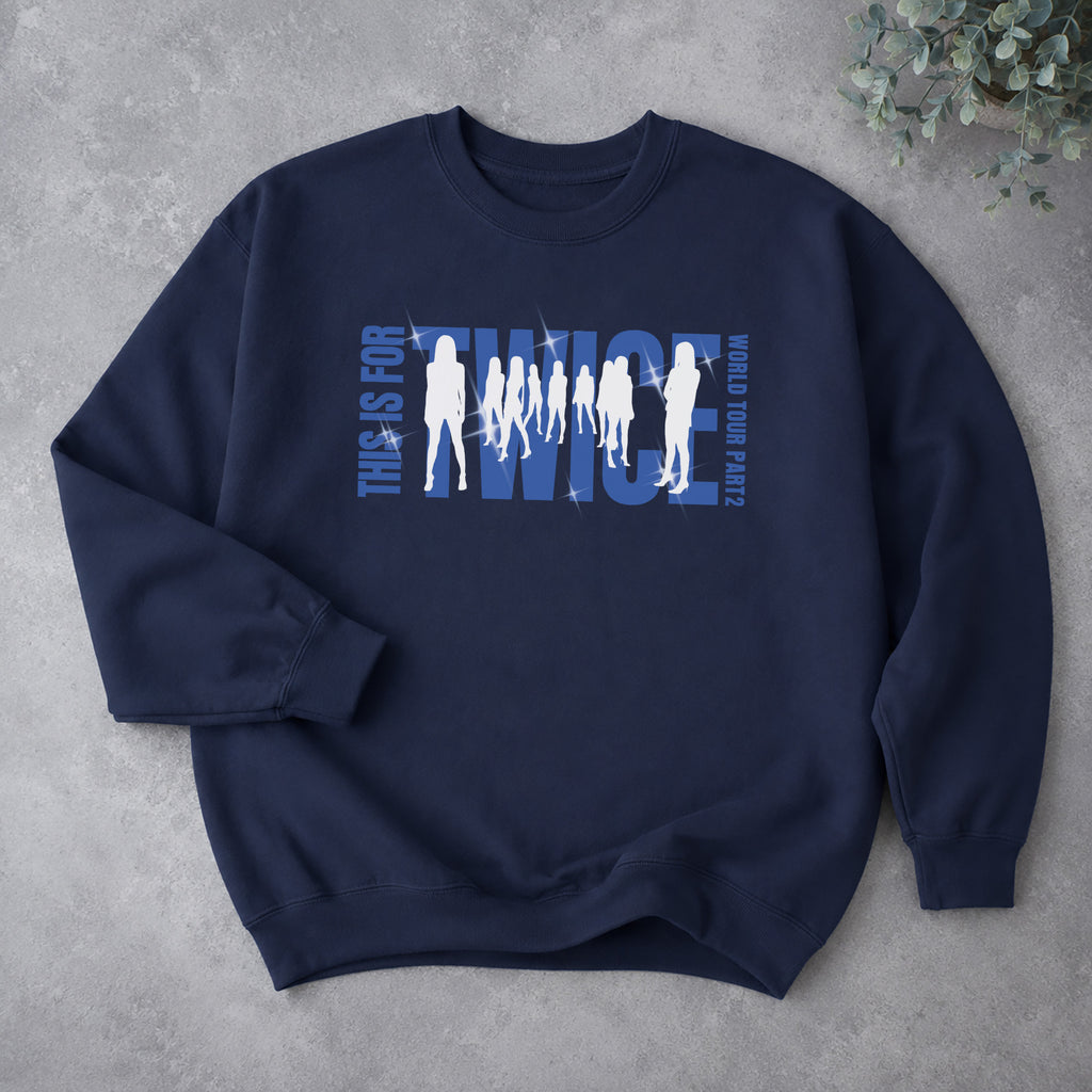 TWICE This Is For World Tour Part 2 2026 Sweatshirt - Spread view, Y2K kpop concert sweatshirt