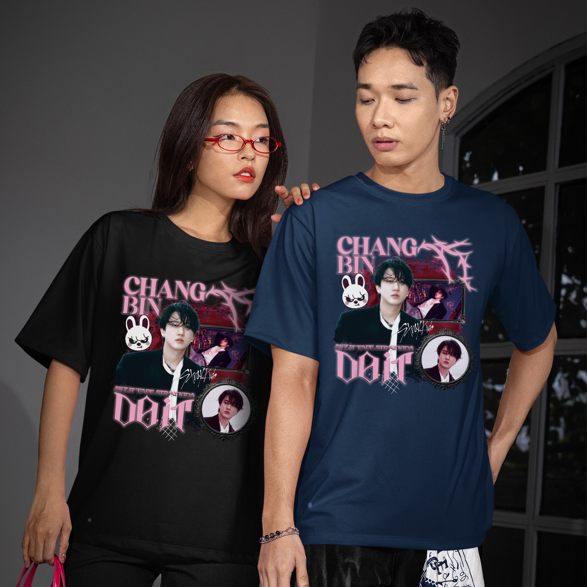 Stray Kids Graphic Changbin It Tape Do It T-Shirt - Couple view, Y2K kpop concert tee