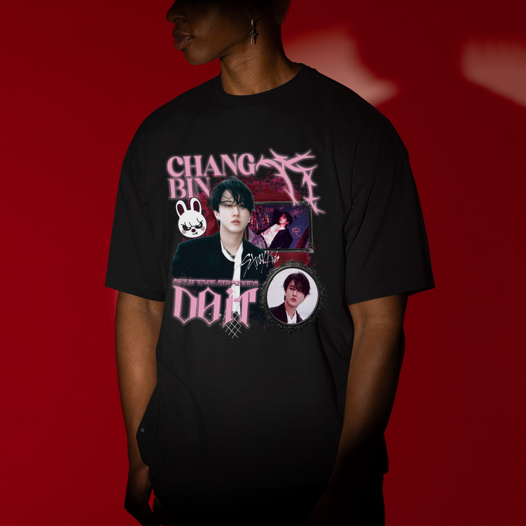 Stray Kids Graphic Changbin It Tape Do It T-Shirt - Men view, Y2K kpop concert tee