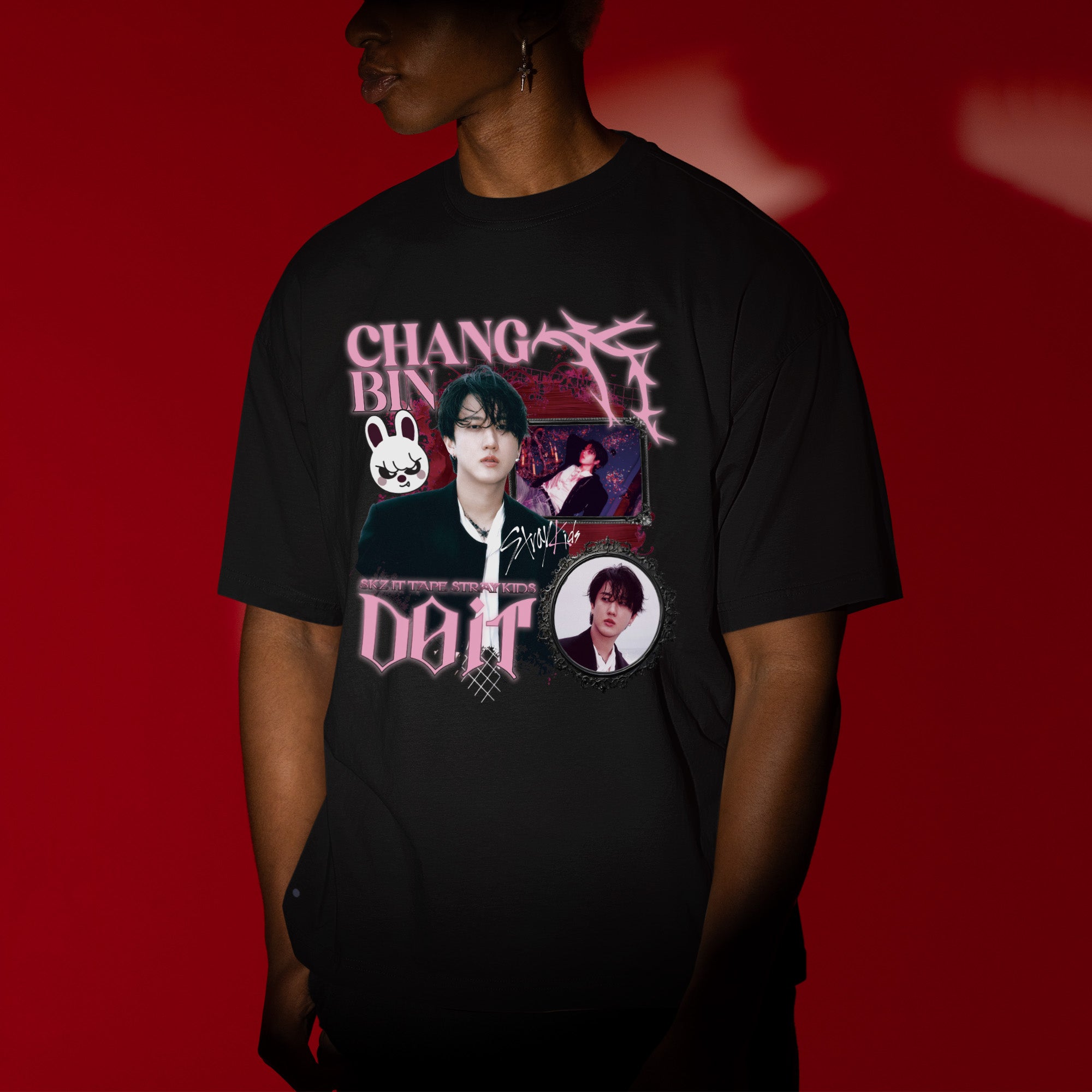 Stray Kids Graphic Changbin It Tape Do It T-Shirt - Men view, Y2K kpop concert tee