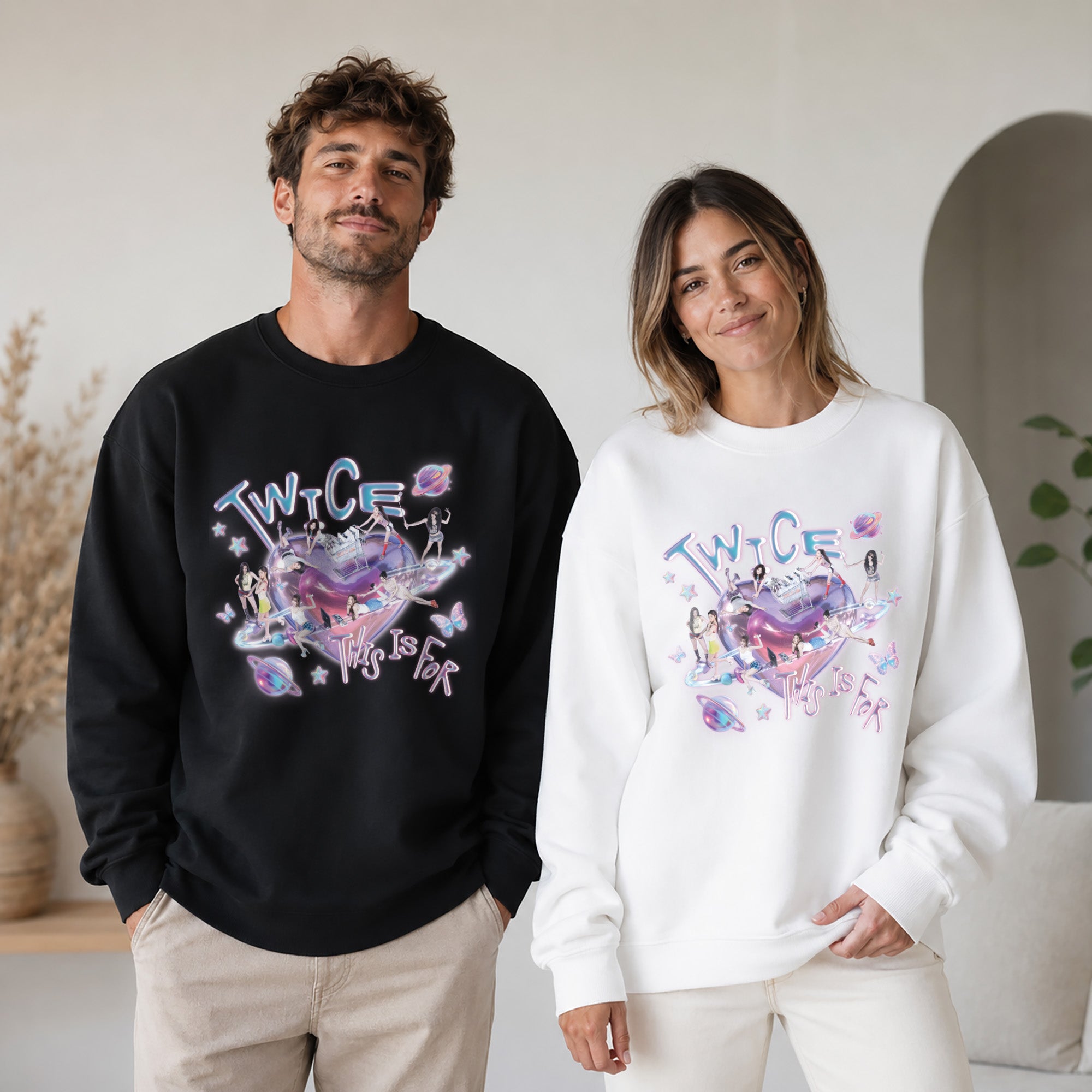 TWICE This Is For Tour Sweatshirt - Couple view, Y2K kpop concert sweatshirt