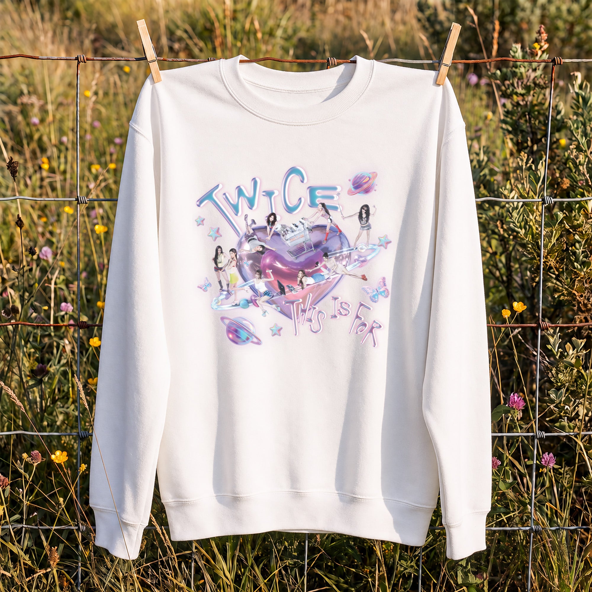 TWICE This Is For Tour Sweatshirt - Hang view, Y2K kpop concert sweatshirt