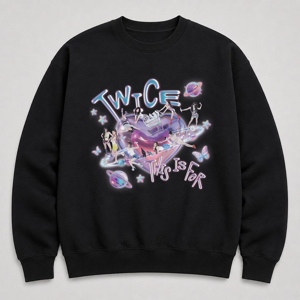 TWICE This Is For Tour Sweatshirt - Main view, Y2K kpop concert sweatshirt