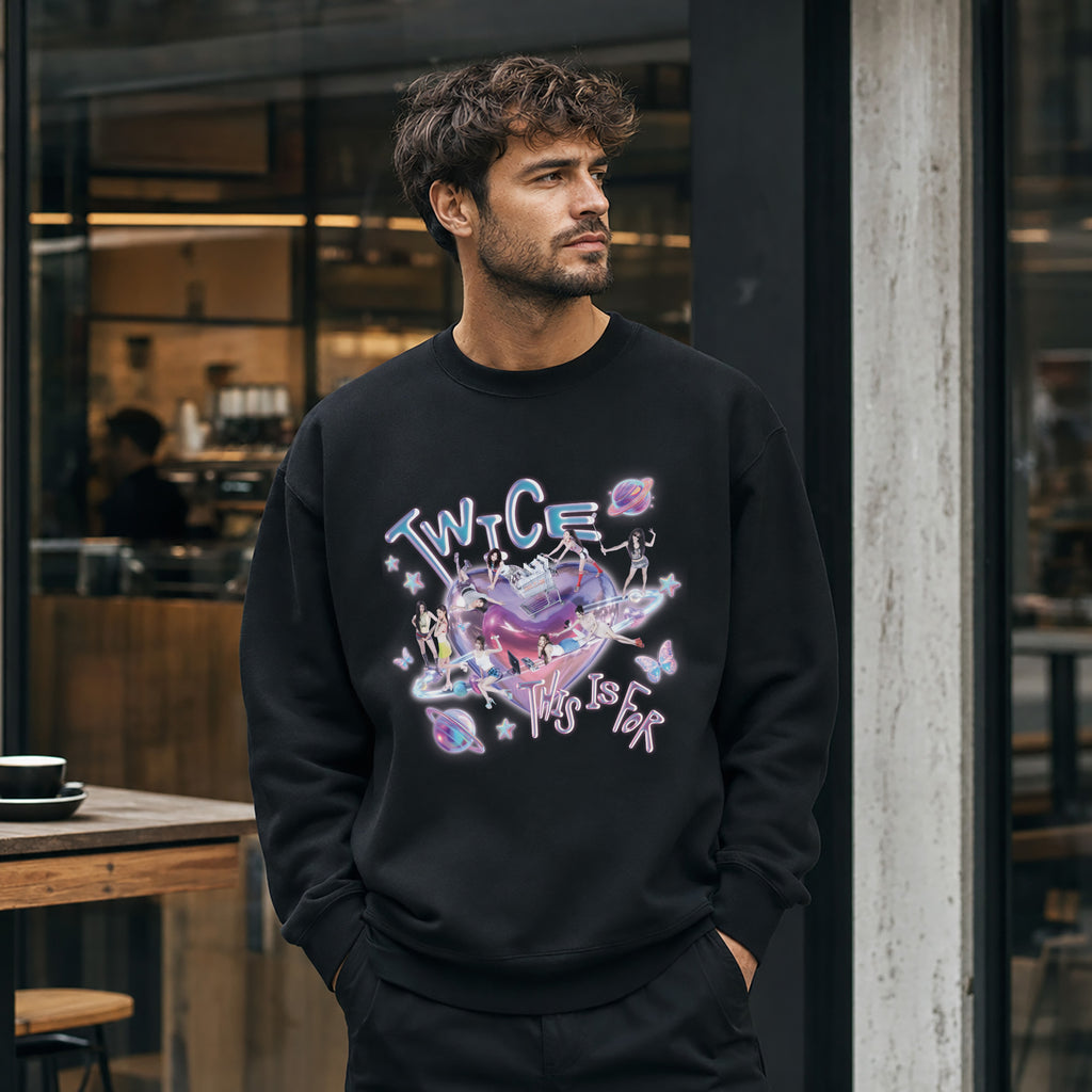 TWICE This Is For Tour Sweatshirt - Men view, Y2K kpop concert sweatshirt