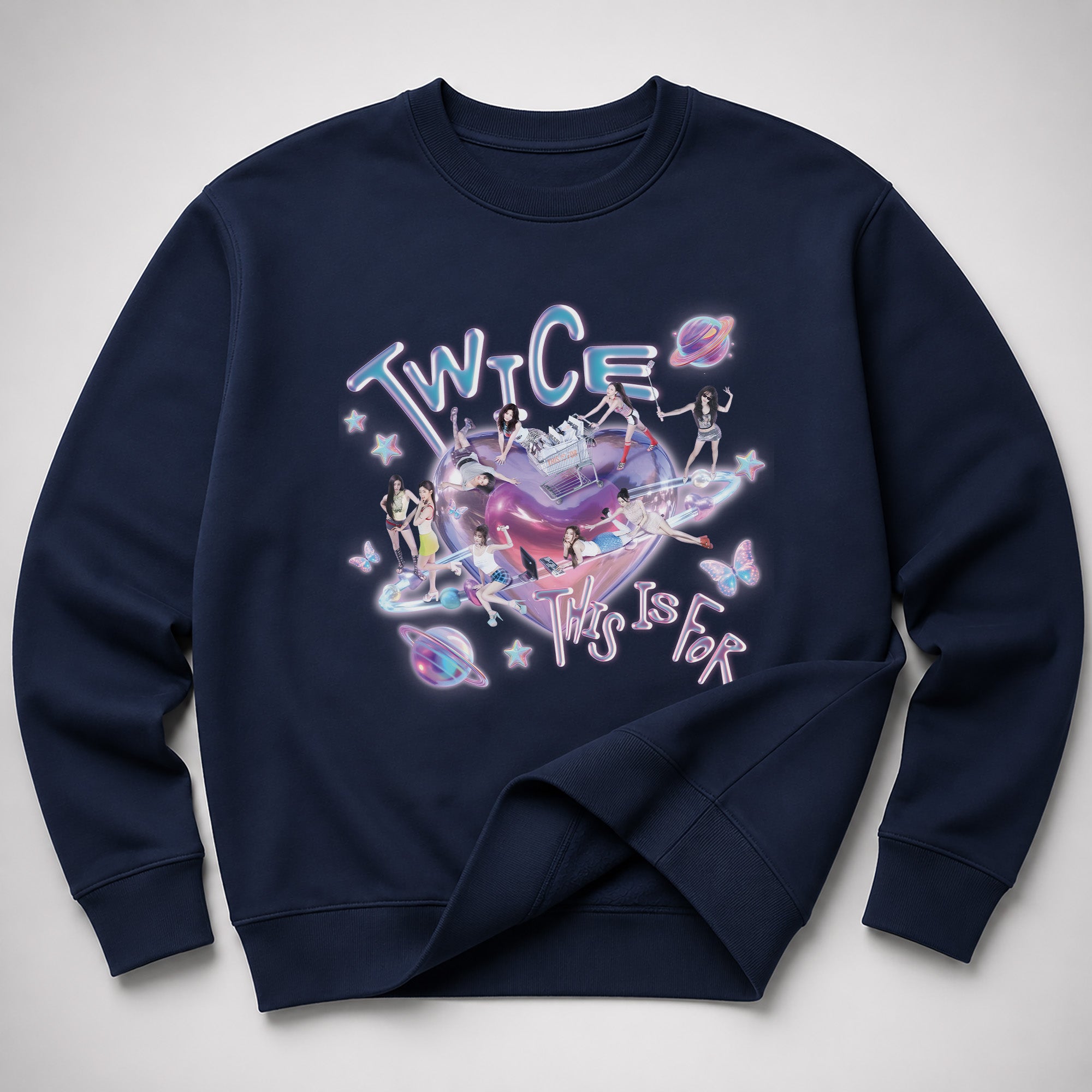 TWICE This Is For Tour Sweatshirt - Spread view, Y2K kpop concert sweatshirt