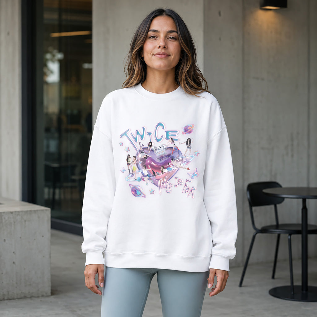 TWICE This Is For Tour Sweatshirt - Women view, Y2K kpop concert sweatshirt