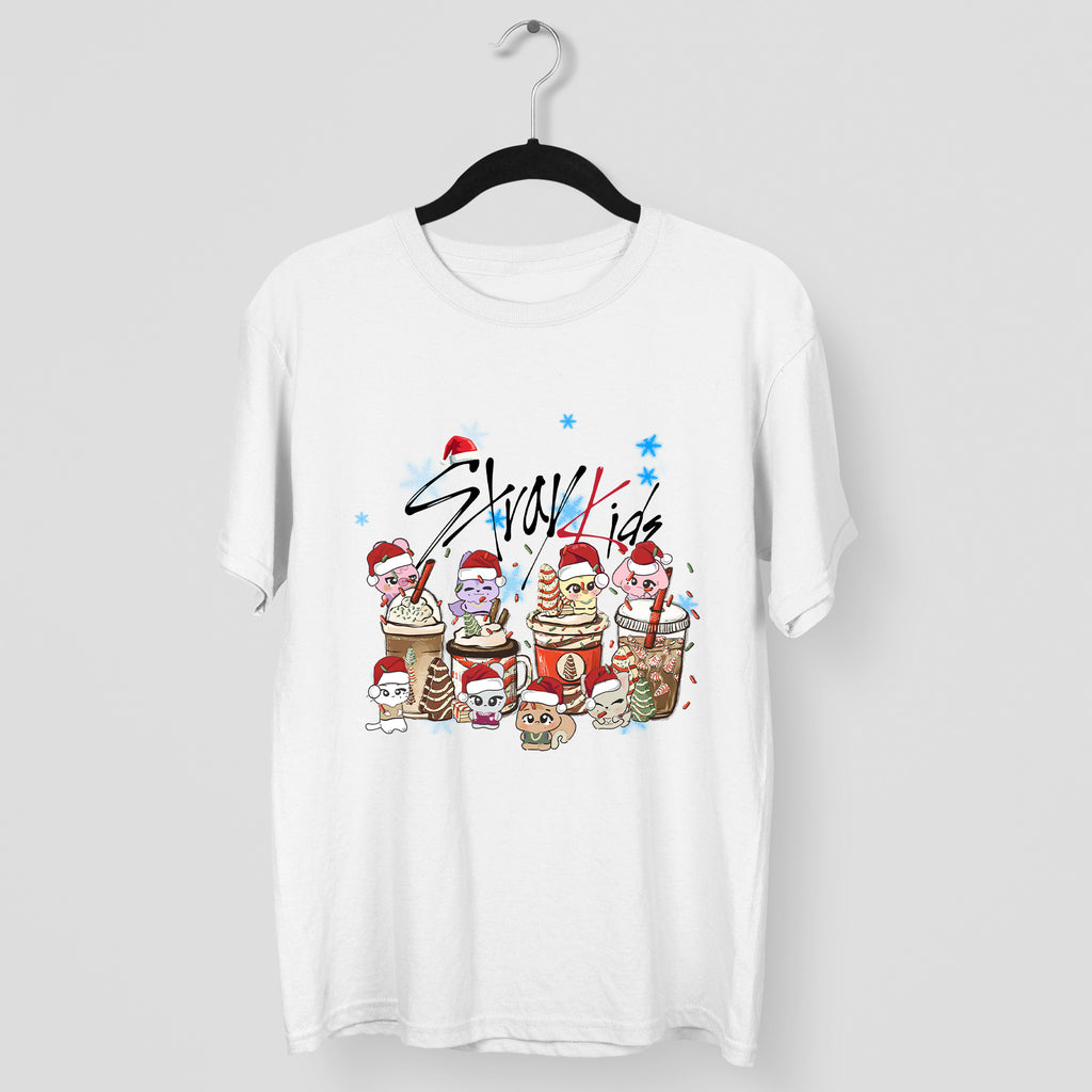 Stray Kids Xmas Cup Skzoo T-Shirt - Main view, Y2K kpop concert tee