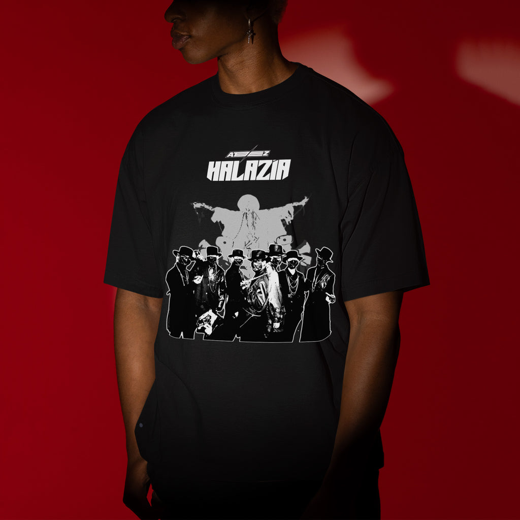 ATEEZ Halazia T-Shirt - Men view, Y2K kpop concert tee