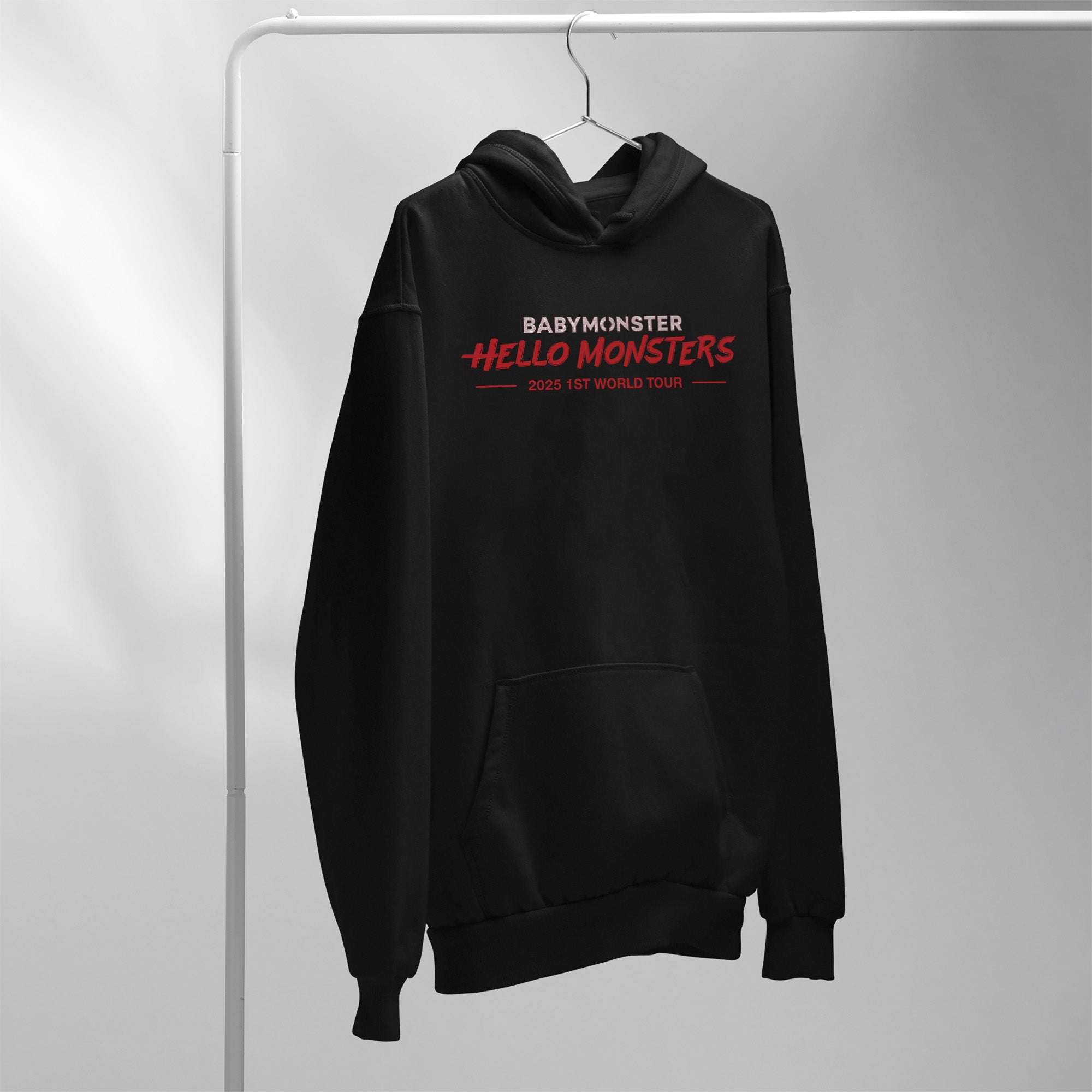 BABYMONSTER first tour Hoodie - Hang view, Y2K kpop concert hoodie