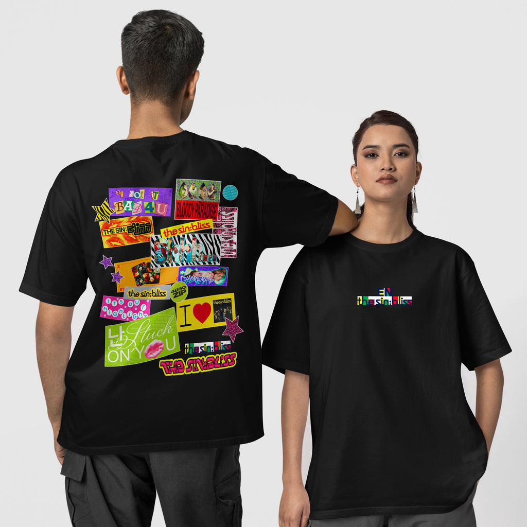 ENHYPEN THE SIN BLISS Stickers T-Shirt - Couple 1 view, Y2K kpop concert tee