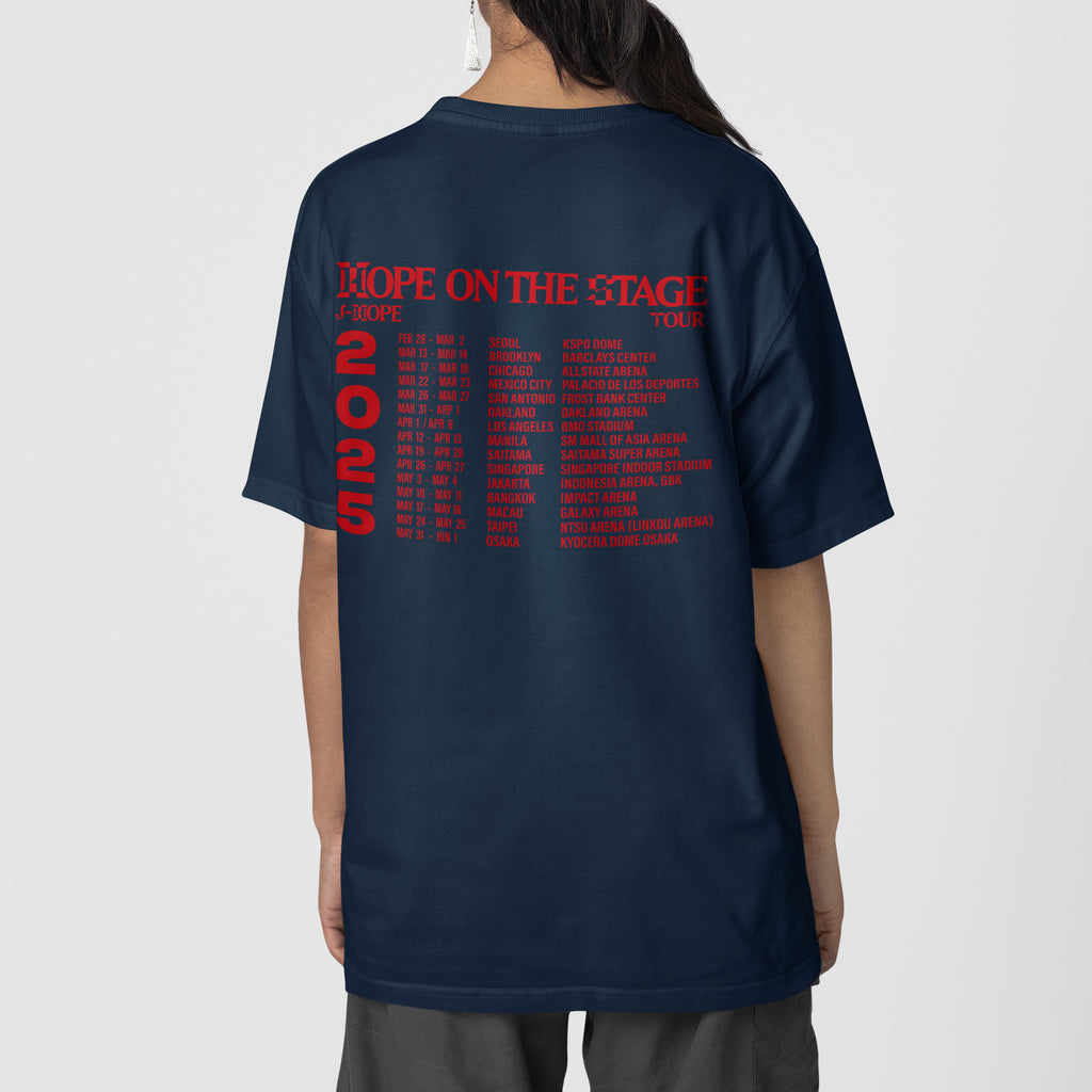 BTS J-Hope Hope On The Stage World Tour US 2025 T-Shirt - Back view, Y2K kpop concert tee