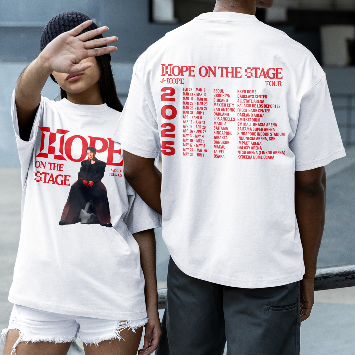 BTS J-Hope Hope On The Stage World Tour US 2025 T-Shirt - Couple 2 view, Y2K kpop concert tee