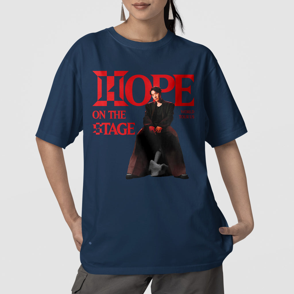 BTS J-Hope Hope On The Stage World Tour US 2025 T-Shirt - Front view, Y2K kpop concert tee