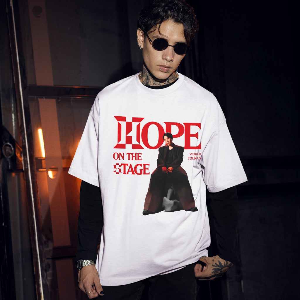 BTS J-Hope Hope On The Stage World Tour US 2025 T-Shirt - Men Front view, Y2K kpop concert tee