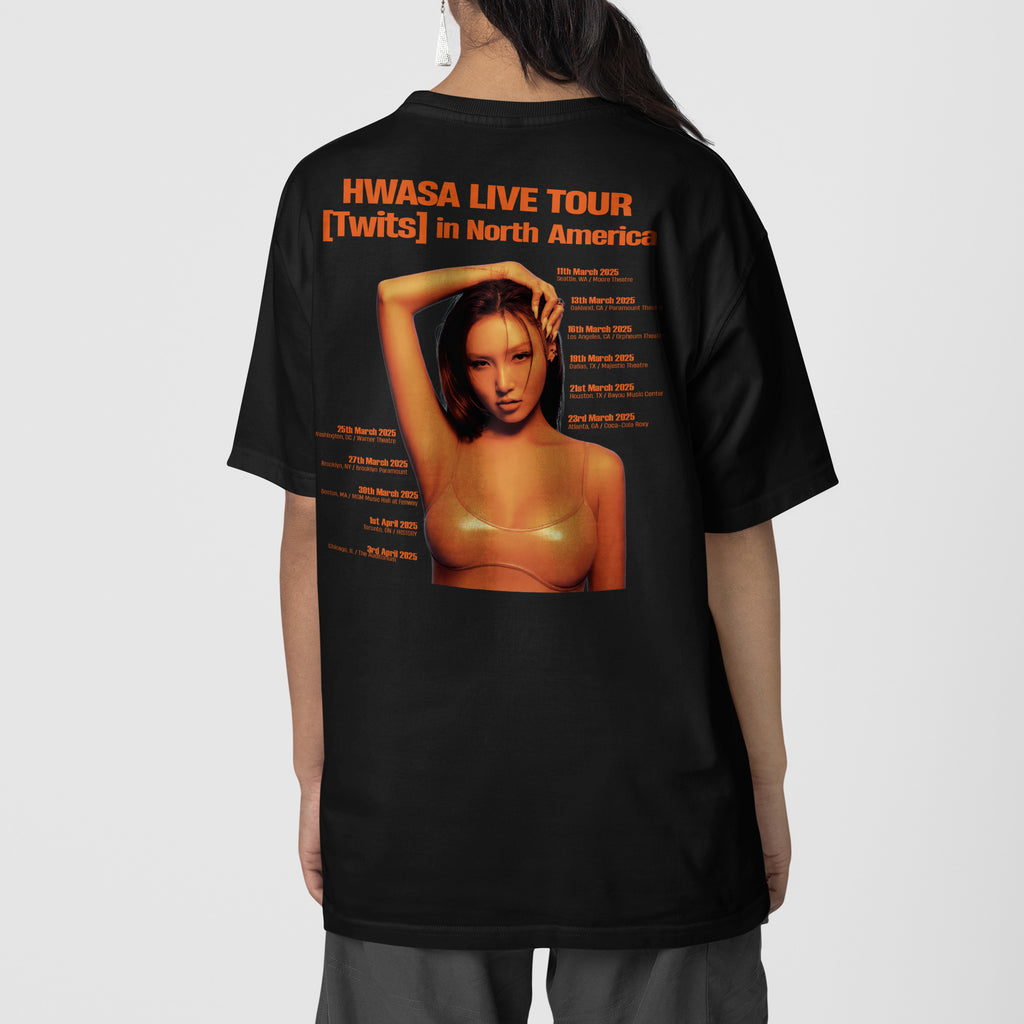 Hwasa Twits Tour in North America T-Shirt - Back view, Y2K kpop concert tee