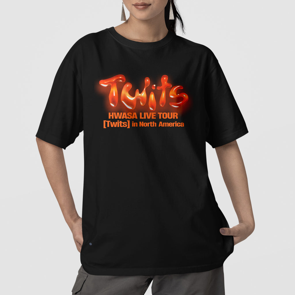 Hwasa Twits Tour in North America T-Shirt - Front view, Y2K kpop concert tee