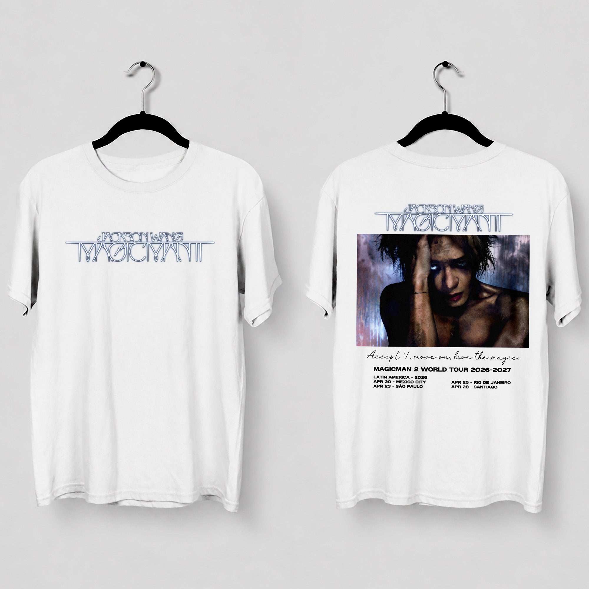 Jackson Wang World Tour Magicman 2 2026-2027 T-Shirt - Main view, Y2K kpop concert tee