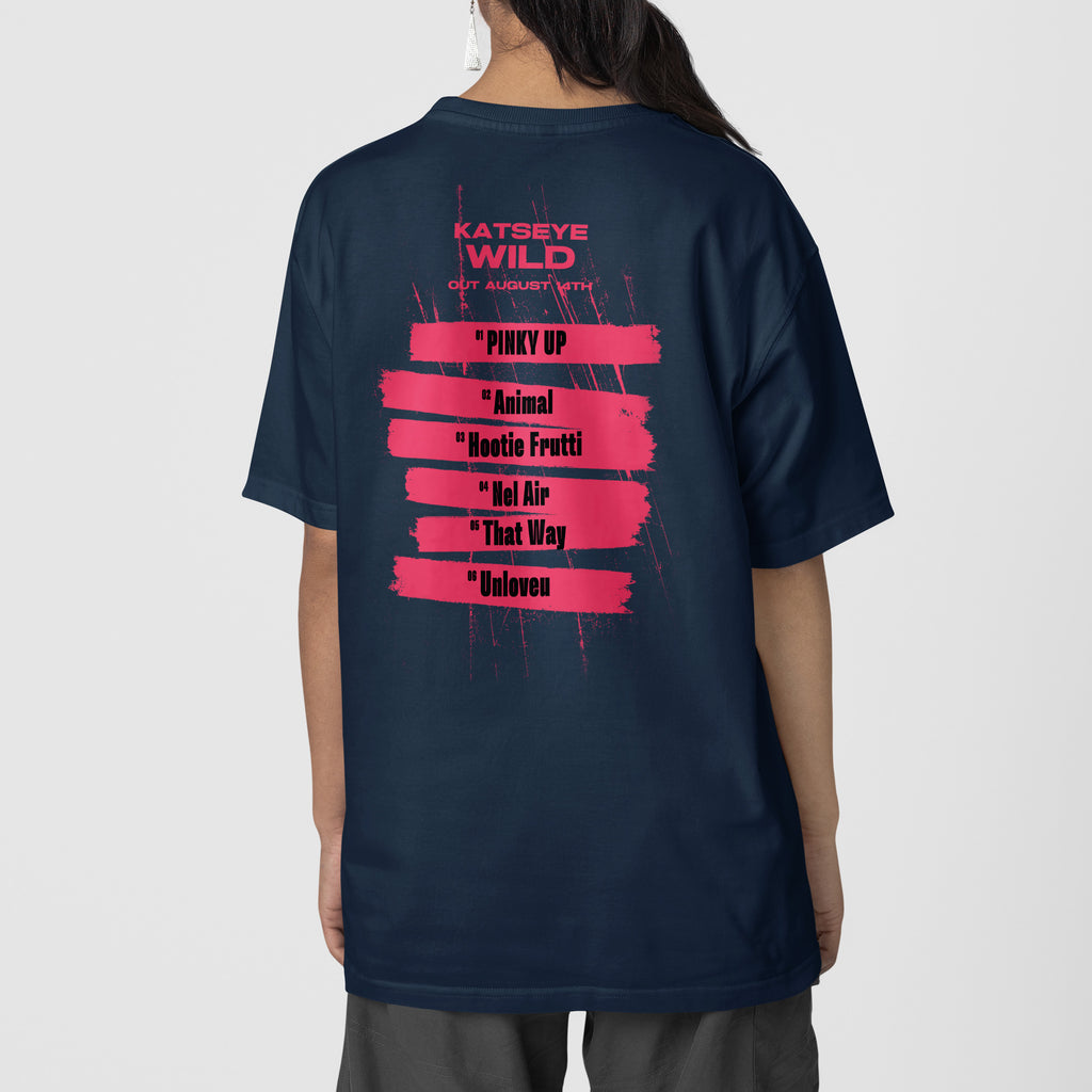 KATSEYE Third Ep Wild Tracklist T-Shirt - Back view, Y2K kpop concert tee