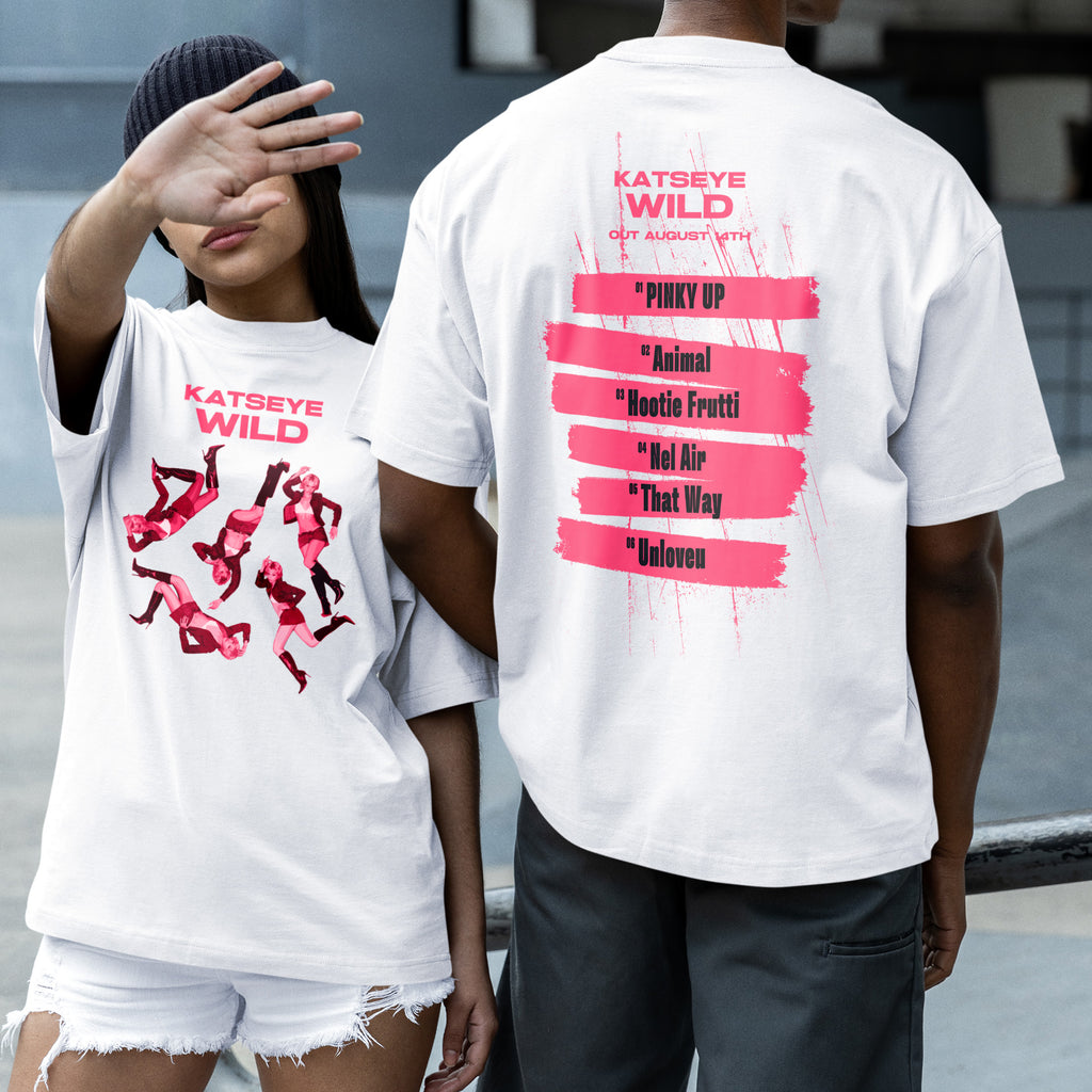 KATSEYE Third Ep Wild Tracklist T-Shirt - Couple 2 view, Y2K kpop concert tee