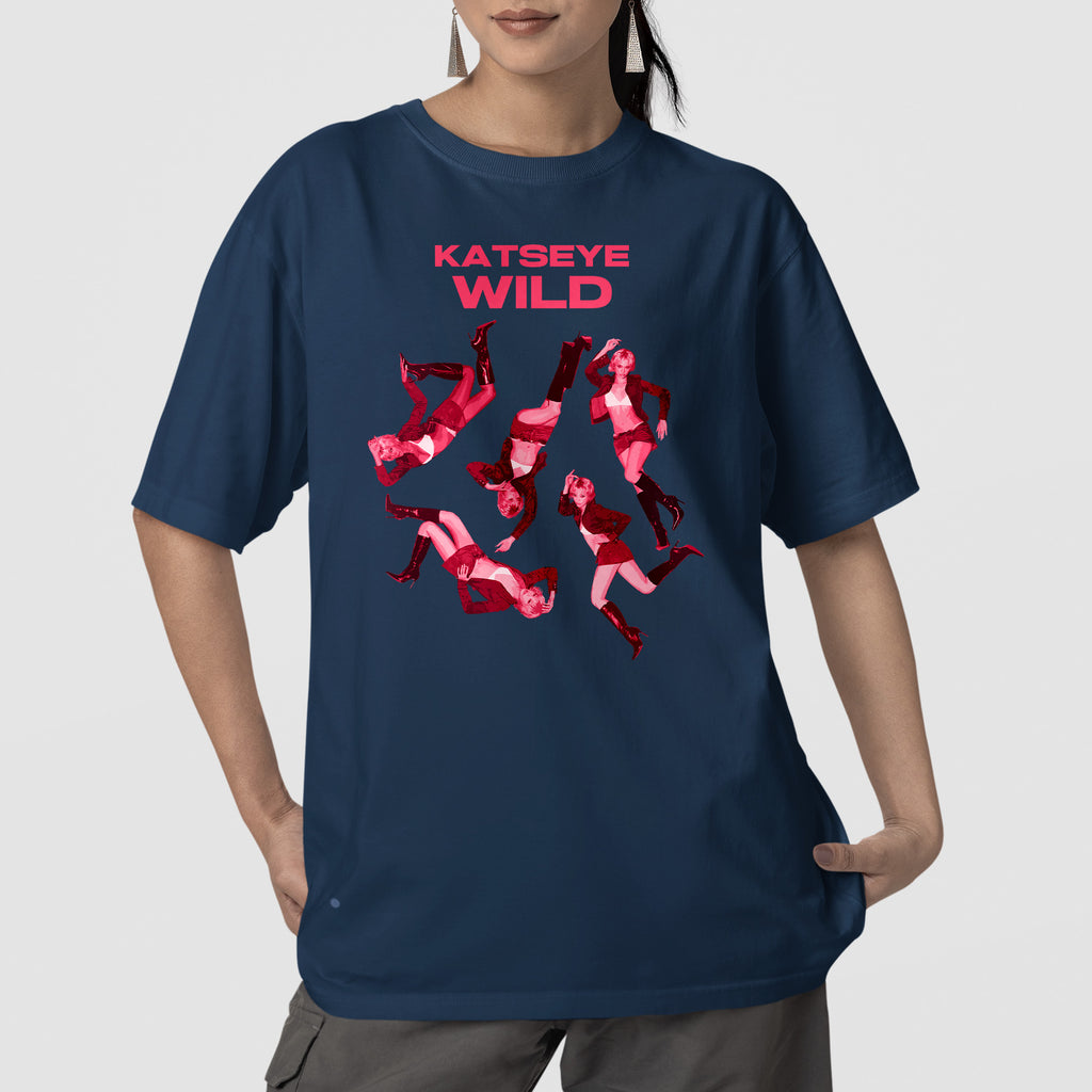 KATSEYE Third Ep Wild Tracklist T-Shirt - Front view, Y2K kpop concert tee
