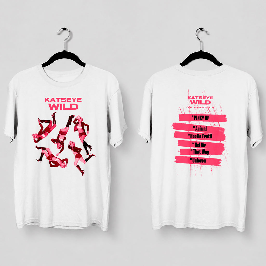 KATSEYE Third Ep Wild Tracklist T-Shirt - Main view, Y2K kpop concert tee