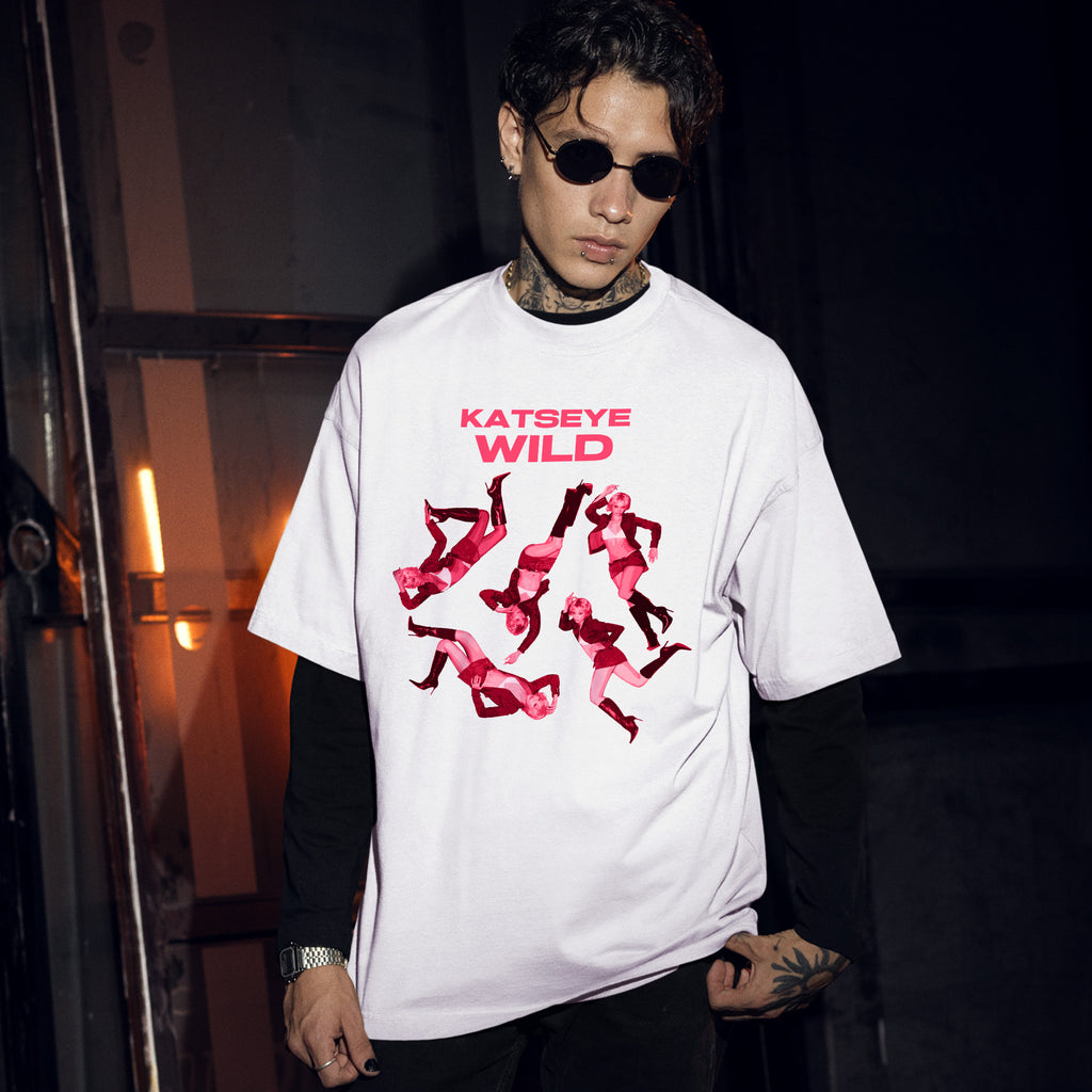 KATSEYE Third Ep Wild Tracklist T-Shirt - Men Front view, Y2K kpop concert tee
