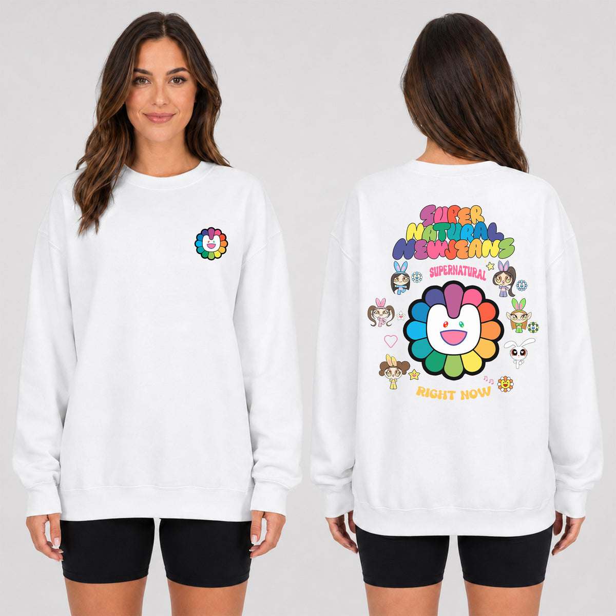 NewJeans Supernatural Right Now Sweatshirt - Women view, Y2K kpop concert sweatshirt